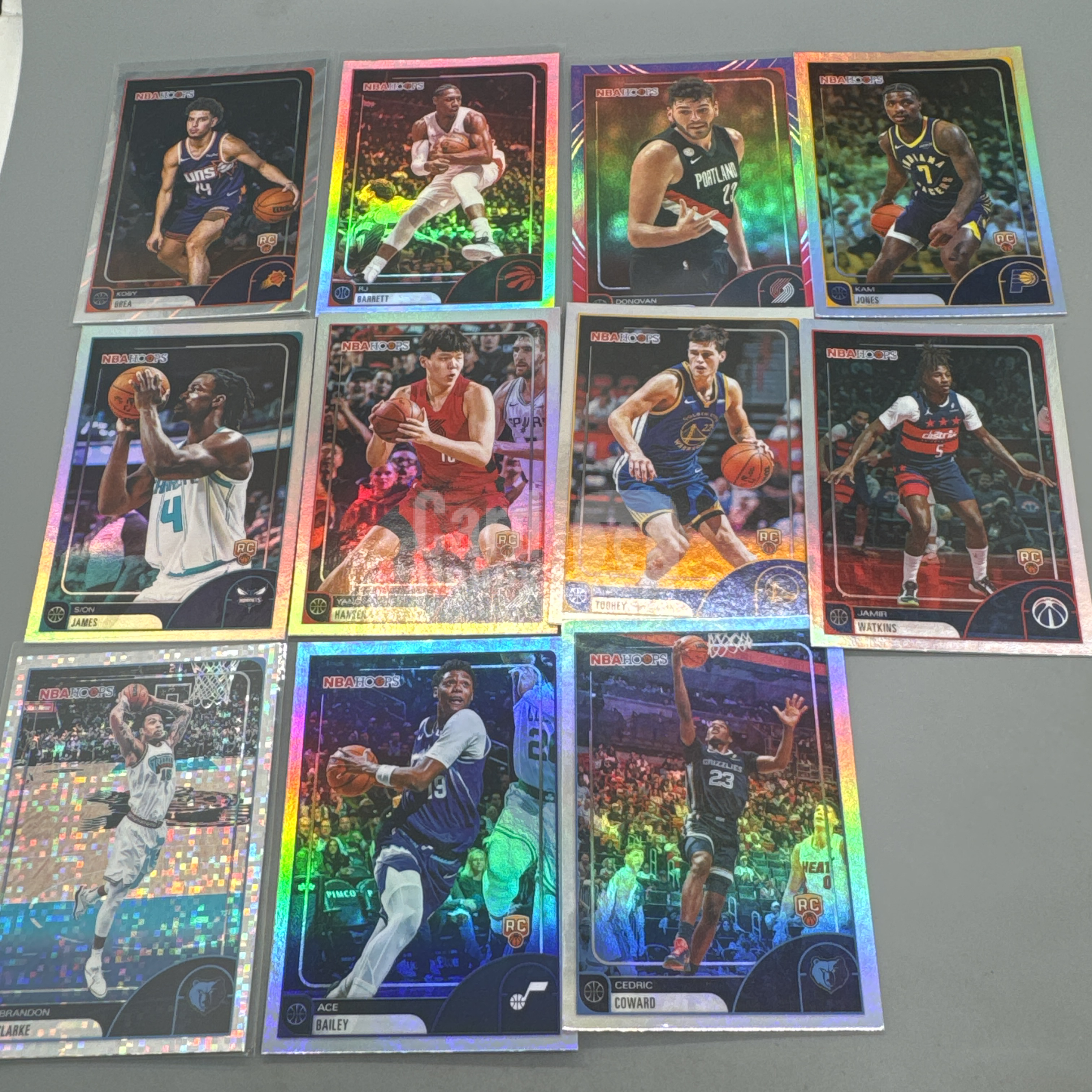 2025-26 Topps Hoops rc 新秀 布雷亚 克拉克 克林根 rj巴雷特 艾斯 贝利 折射 打包 不保卡品 曹哥