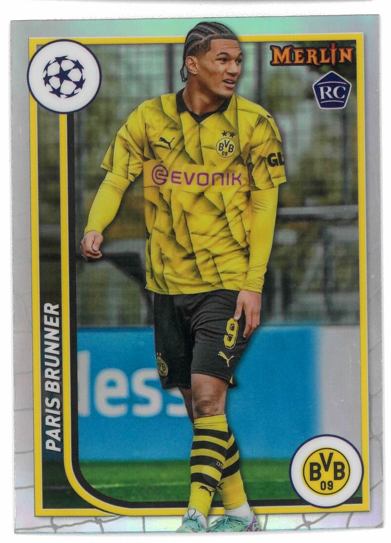2023-24 Topps Merlin Chrome 银色折射 多特蒙德 帕里斯·布伦纳 RC