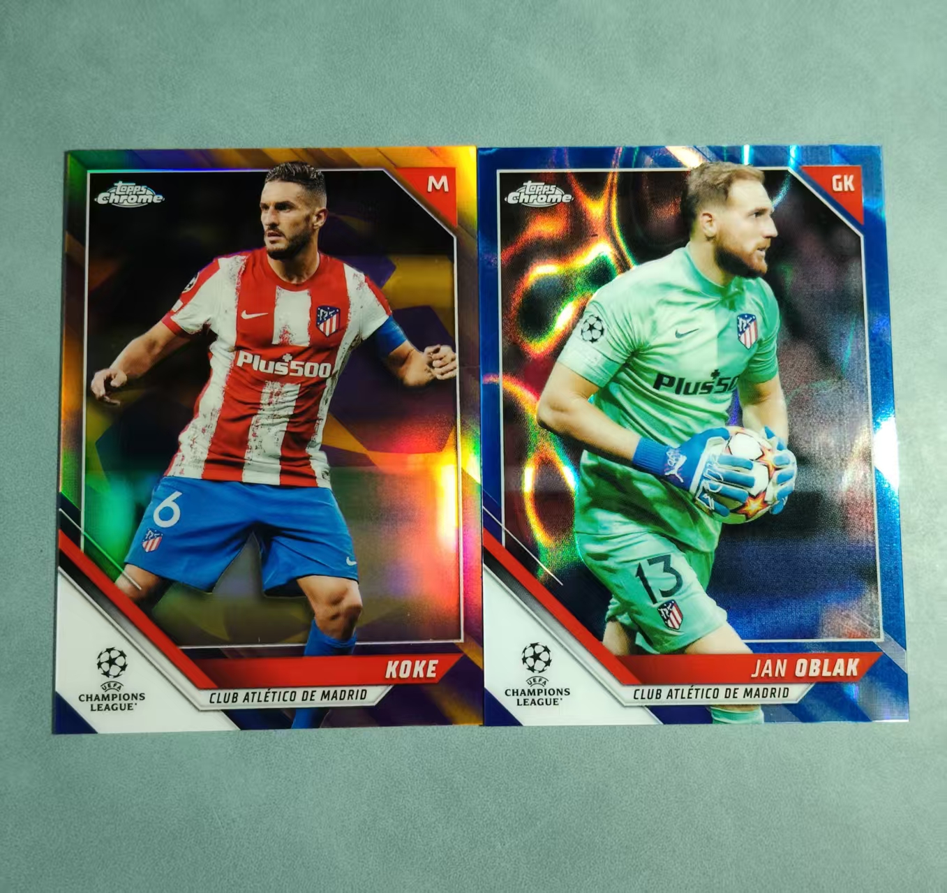 2022 Topps Chrome Koke 科克 奥布拉克 金球折 蓝熔岩 折射 LOT 欧冠 西甲 马德里竞技 卡品如图(V)
