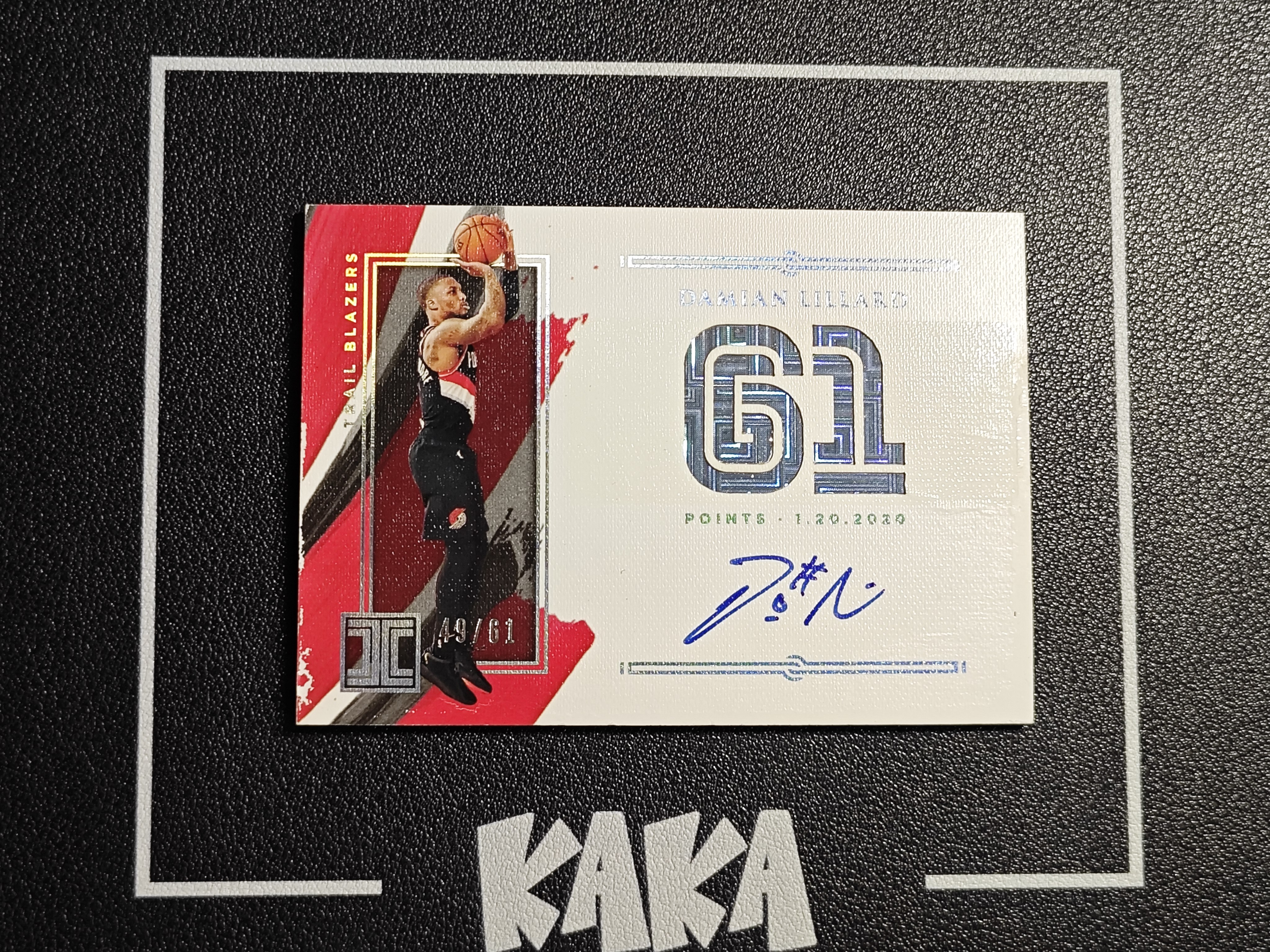 【KAKA】2020-21 Panini Impeccable Damian Lillard 小真金 开拓者 达米安 利拉德 61编 卡签 数据签 最高得分数据 签字 轻印如图 景艺