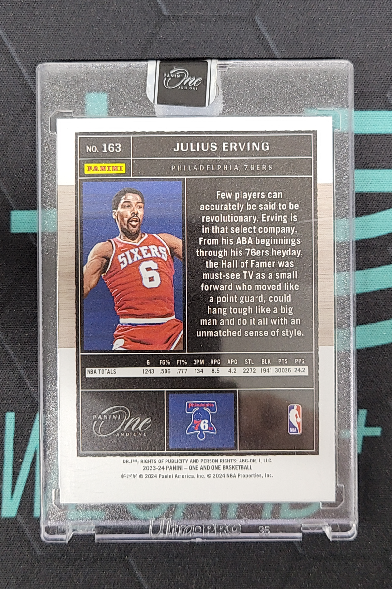 2023-24 Panini One and One Julius Erving 【阿福代卖】朱利叶斯 欧文 76人 35编 base 蓝折 收藏必备(新明)
