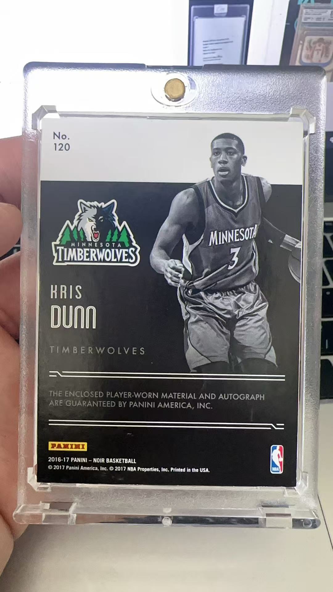 2016-17 Panini Noir Kris Dunn RC 诺尔 森林狼 克里斯邓恩 新秀 签字 卡签 RPA 75编 卡品如图【L】