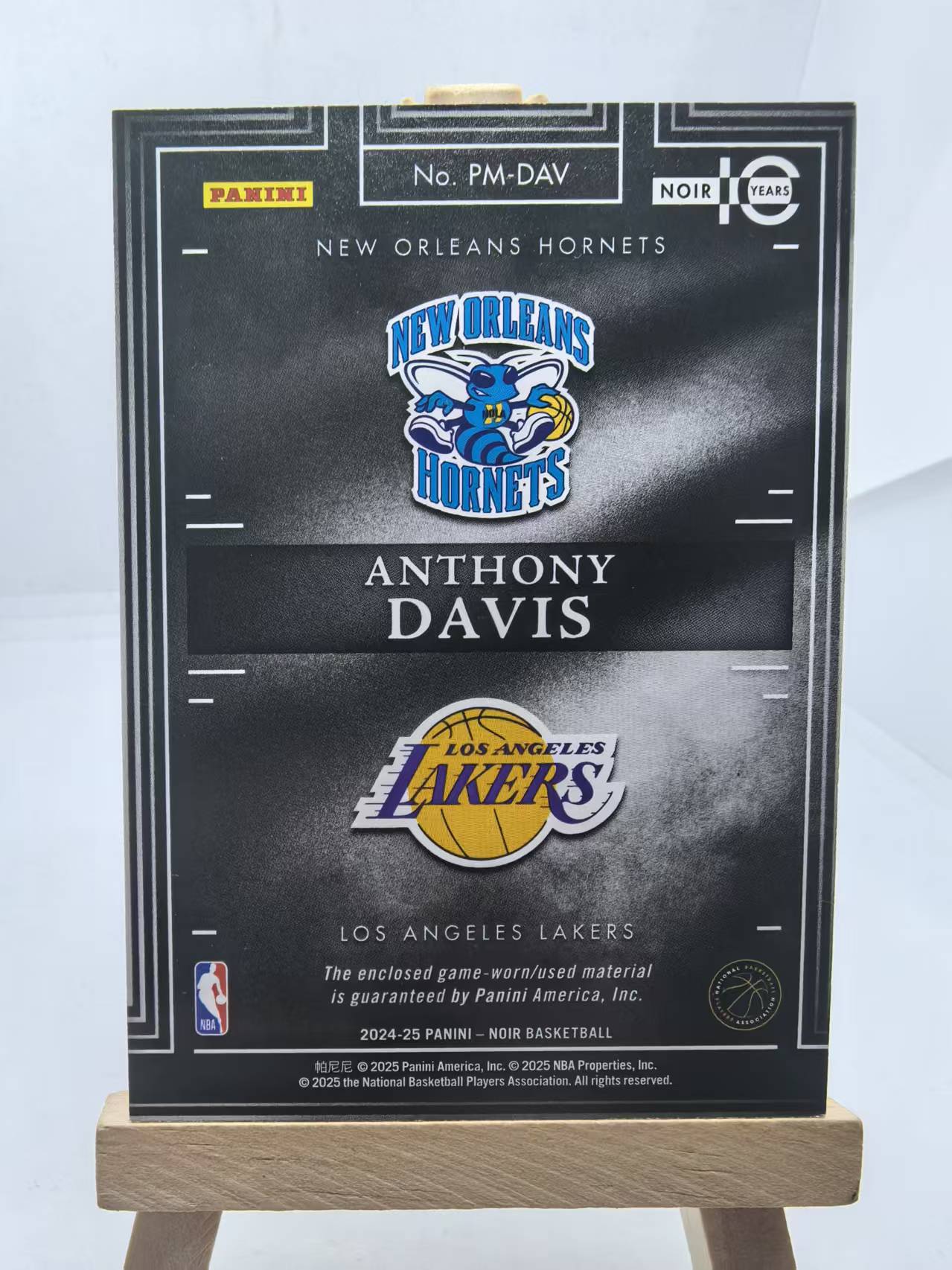 2024-25 panini noir Anthony Davis 黄蜂 湖人 安东尼 戴维斯 浓眉 闪版 球衣 物料 37/99编 专收必备 瑕疵看图