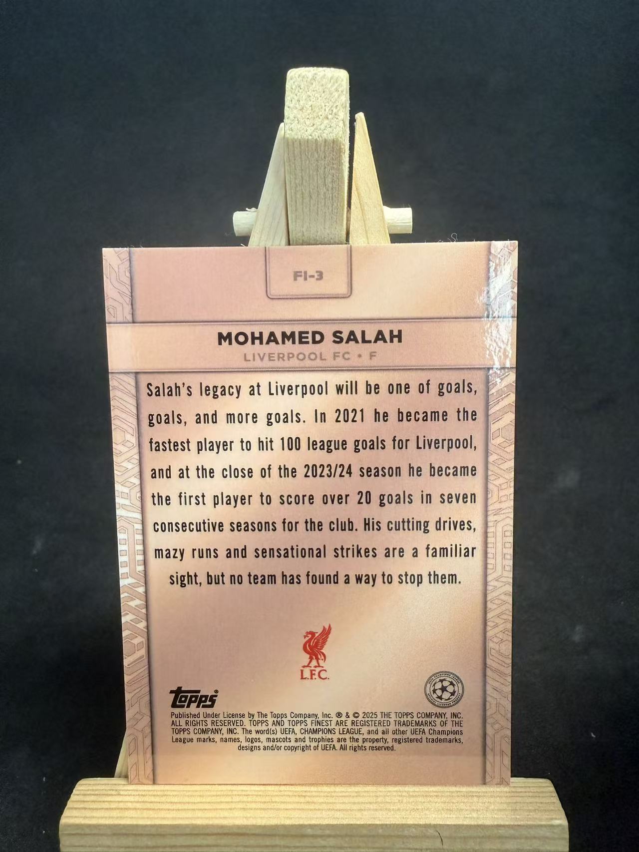 2025-26 Topps Finest Mohamed Salah 欧战 利物浦 萨拉赫 法老 特卡 默认瑕疵 介意勿拍 乐