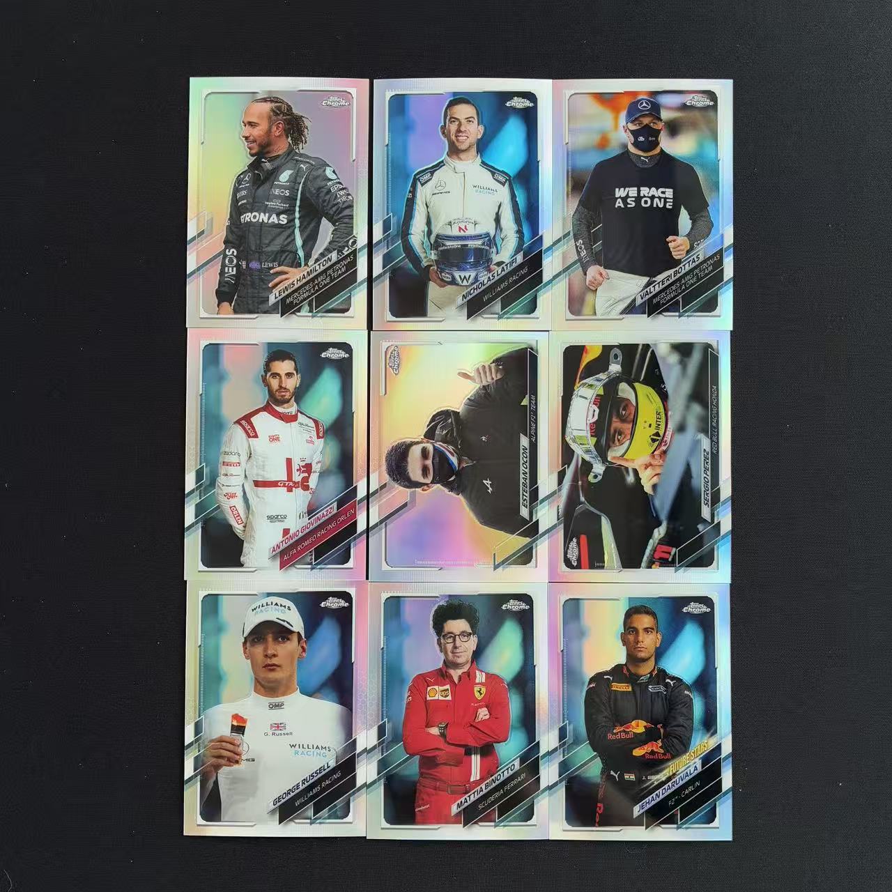 【杰基拍卖】2021 Topps Chrome F1 汉密尔顿 拉特菲 博塔斯 乔治拉塞尔 佩雷斯 乔维纳齐 银折 不保卡品(cris)