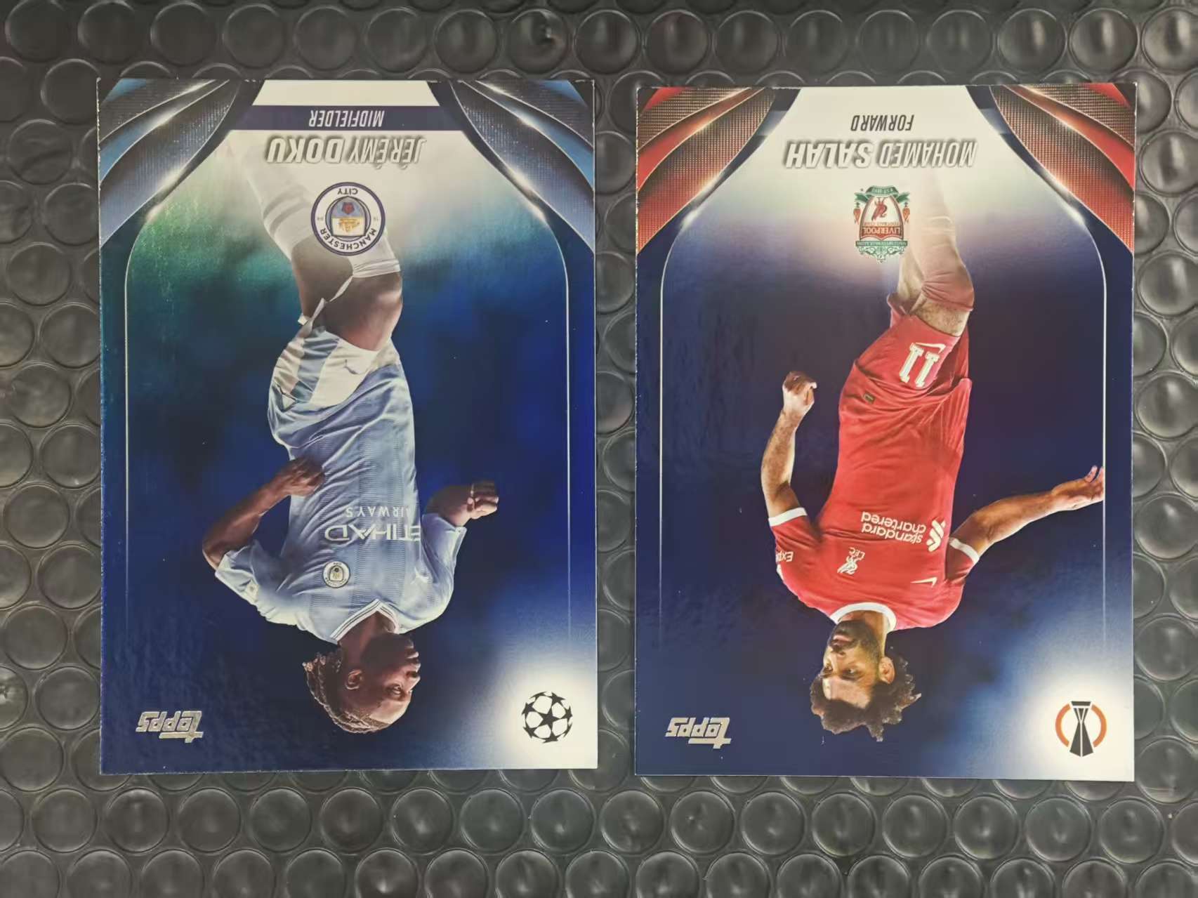 2024 Topps UCC Mohamed Salah 欧冠 利物浦 法老 萨拉赫 曼城 多库 /250编 深蓝折 折射 2张打包LOT 卡品如图【原地起飞卡社】MVP11.11