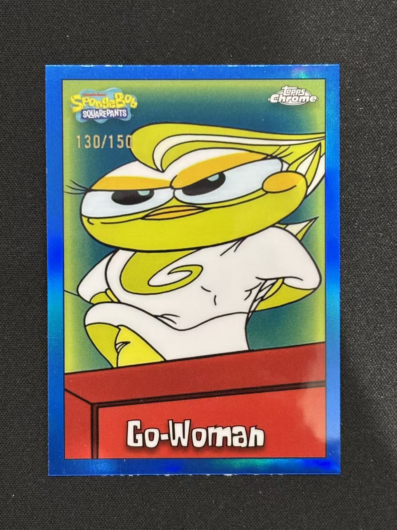 2025 Topps SpongeBob SquarePants 海绵宝宝 Chrome 海绵宝宝25周年 Go-Woman 女超人 蓝折 /150编 - sj