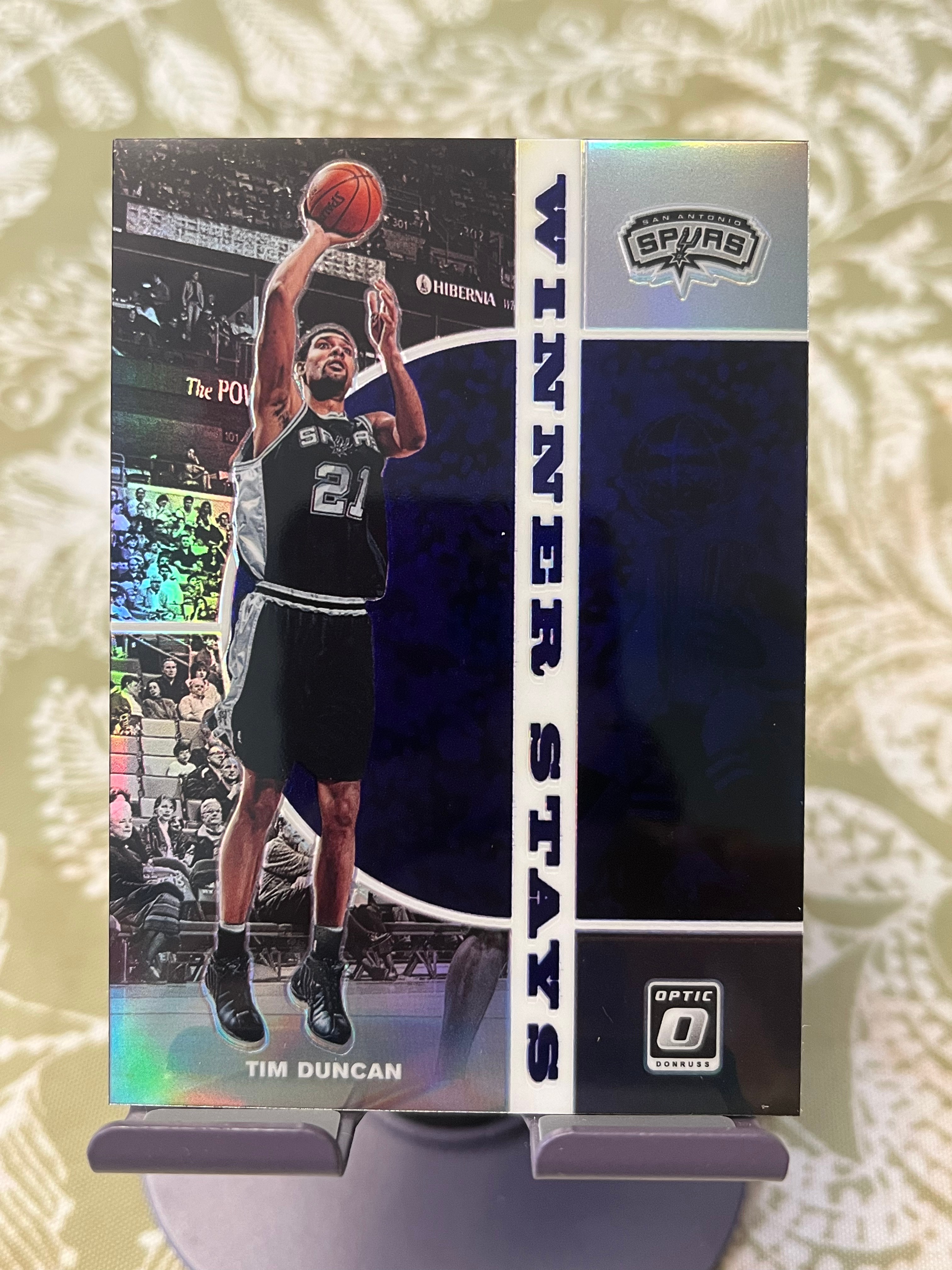 2019-20 Panini Donruss Tim Duncan 蒂姆 邓肯 石佛 马刺【折射 银折 WINNER STAYS 特卡 OPTIC】【边角瑕疵如图 介意勿拍】#1195
