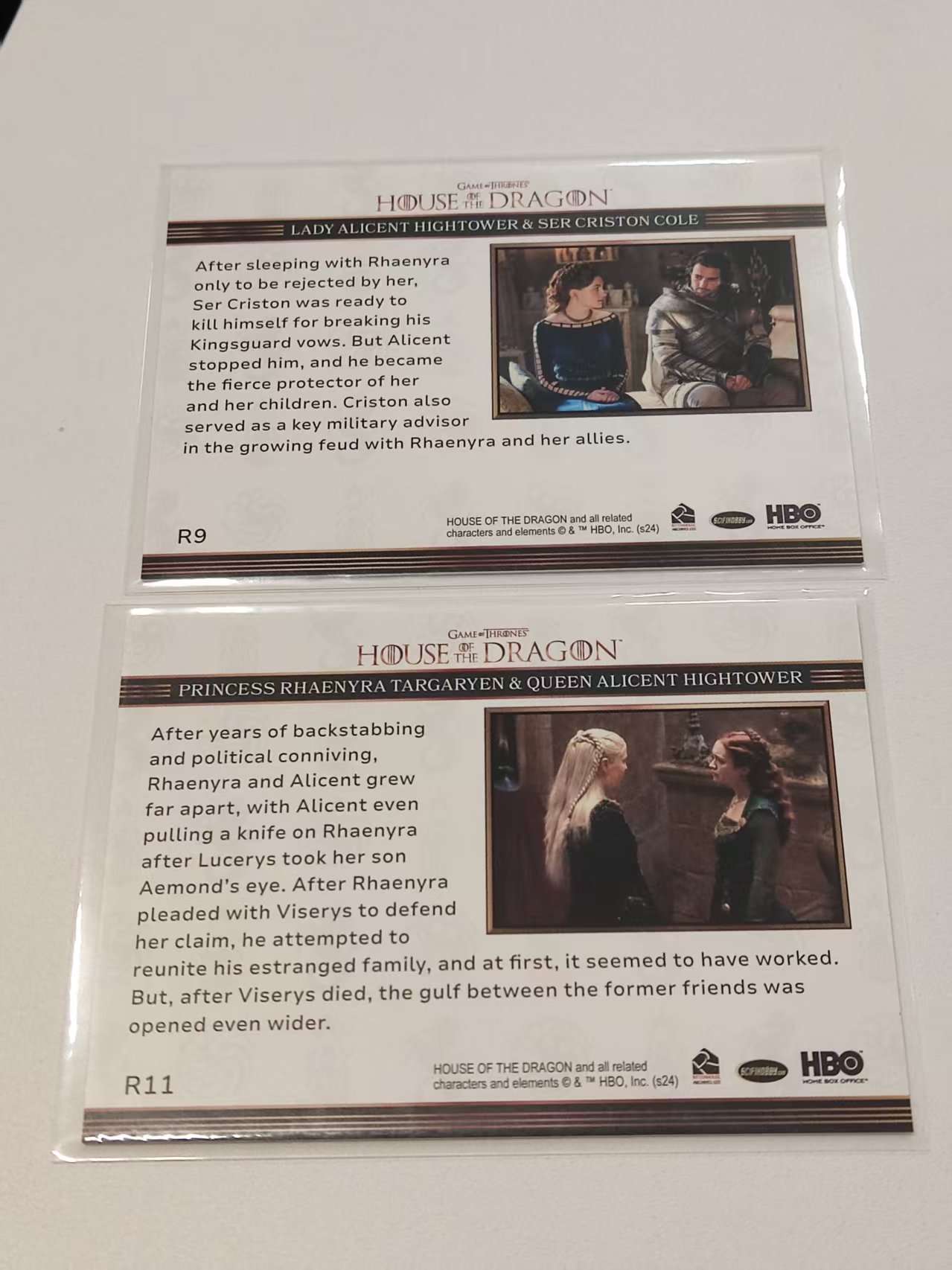 2024 Rittenhouse HOUSE OF THE DRAGON 龙之家族 权力的游戏 人物关系 特卡 R9 R11 2张lot 收藏凑套必备