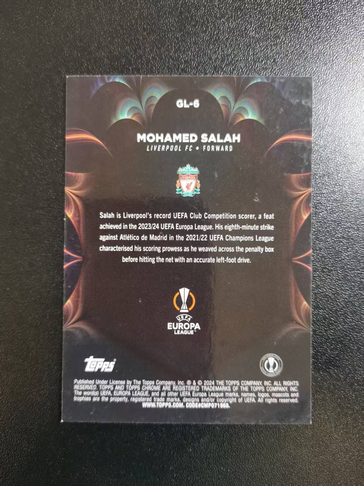 2024 Topps Chrome Mohamed Salah 萨拉赫 利物浦 TC欧冠 折射 收藏凑套 卡品如图 免费代拍CC06