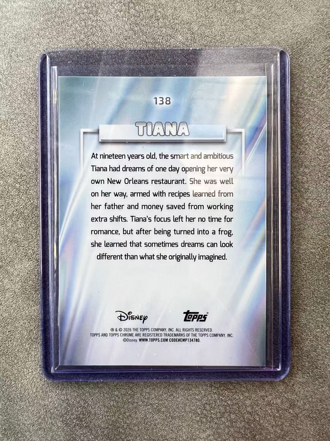 8147【330球星卡实体店代卖】2026 Topps Chrome TC Disney 迪斯尼 TIANA 蒂安娜 公主 粉碎点 73/250编 (UK23)