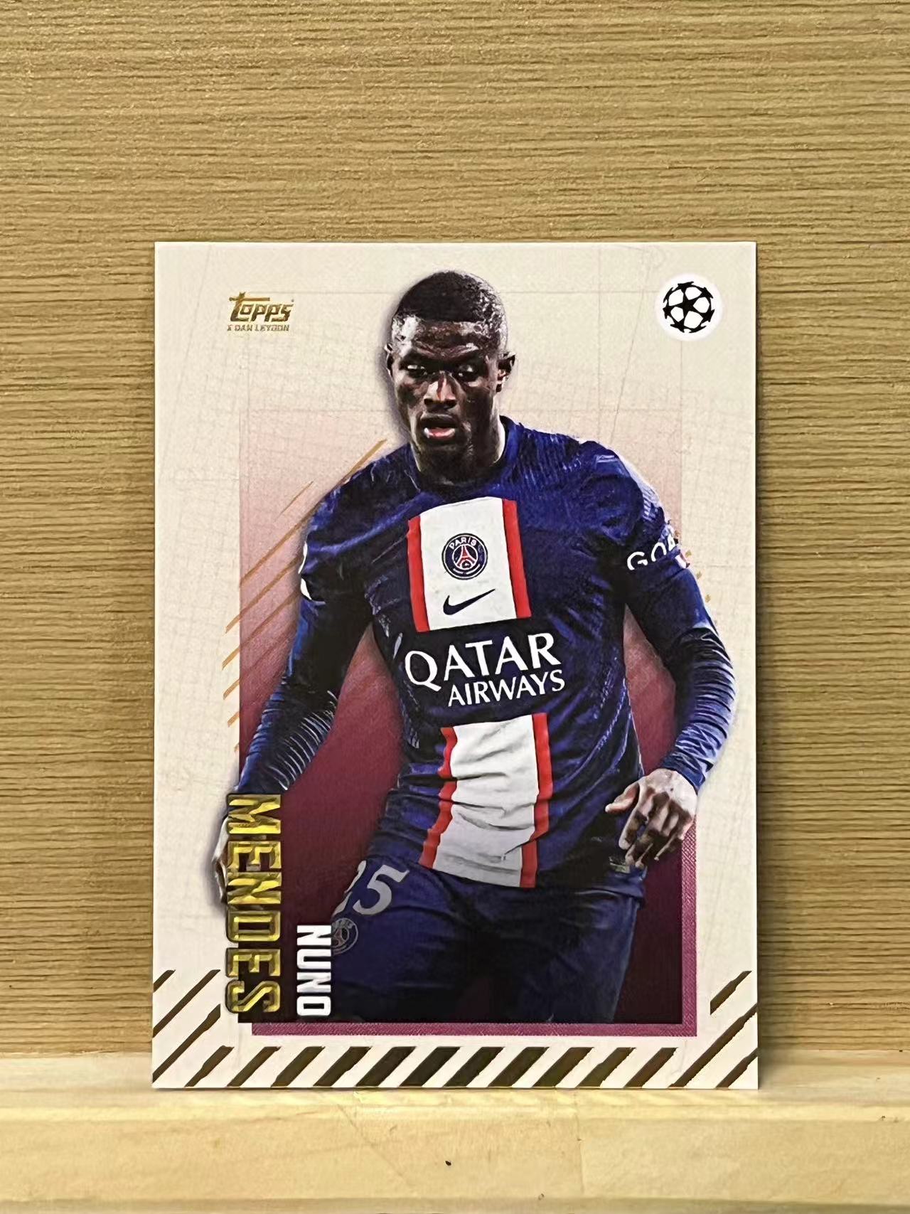 2023 Topps UEFA Nuno Mendes 努诺 门德斯 大巴黎 gold 卡品如图 收藏凑套必备 A49
