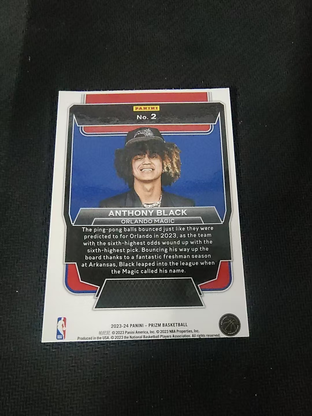【可合并,不累计】2023-24 Panini Prizm Anthony Black 安东尼 布莱克 魔术 RC 新秀 乐透秀定裝特卡 PZ 划痕 边角微瑕 介意勿拍 #2
