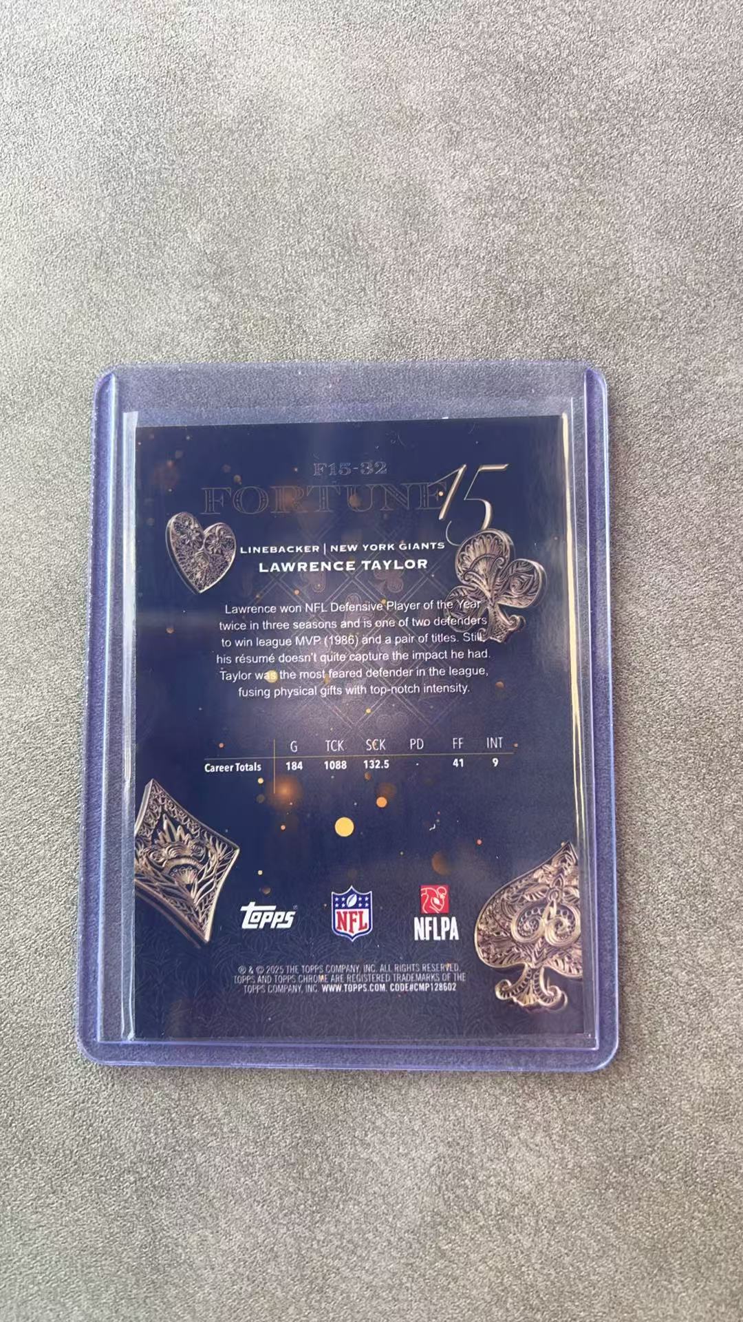 4282【330球星卡实体店代卖】2025 Topps Chrome NFL TC 元年 Lawrence Taylor 劳伦斯泰勒 青折 069/199编 仅顺丰寄付(UK23)