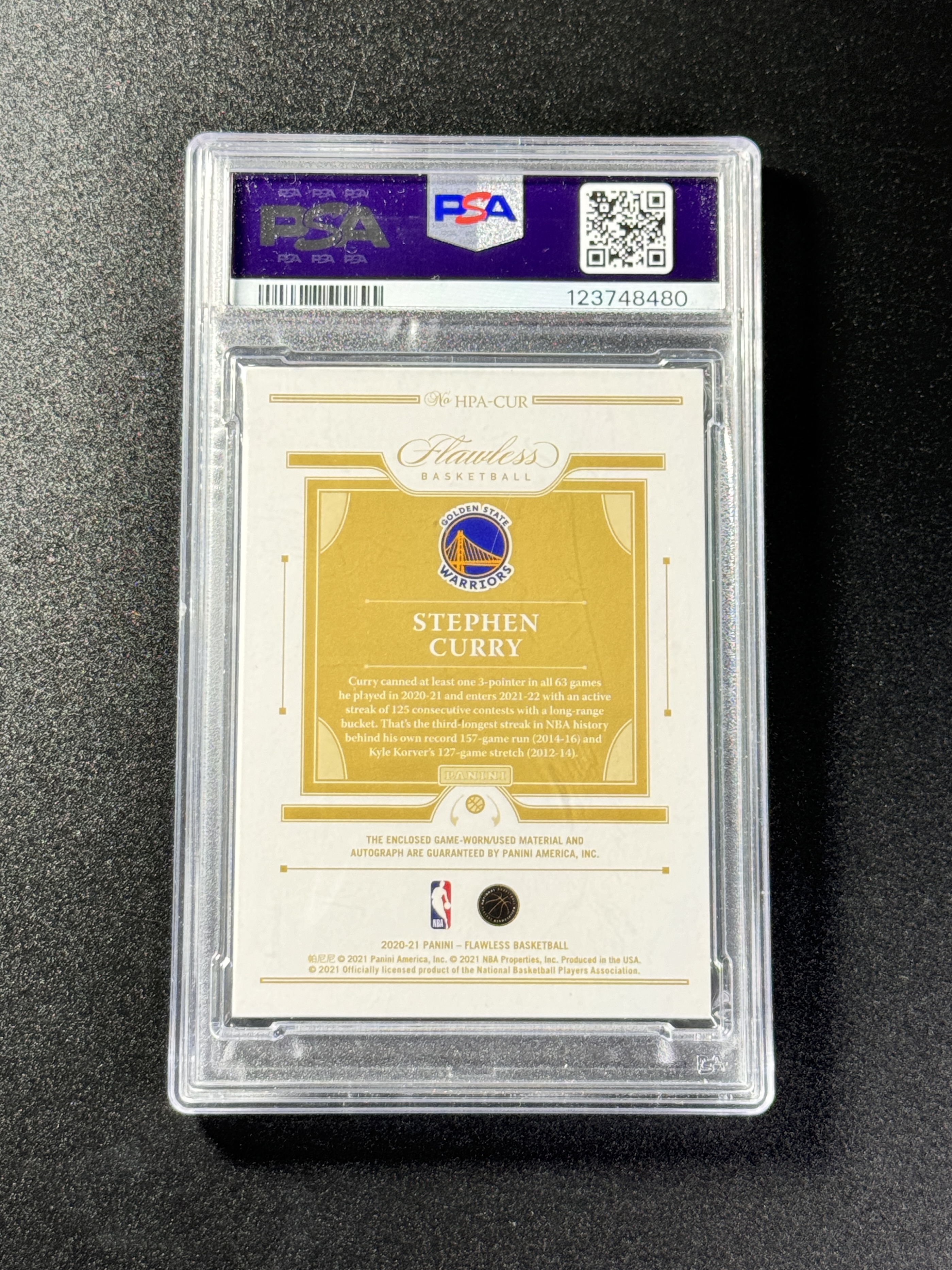 【喷子拍卖】2020-21 Flawless Stephen Curry 金州勇士 斯蒂芬 库里 patch 签字 5编 绿版 首编 最有价VPA 卡签 切赞助商logo GU落场球衣 大hit PSA7/10 POP2 送订制壳 小E