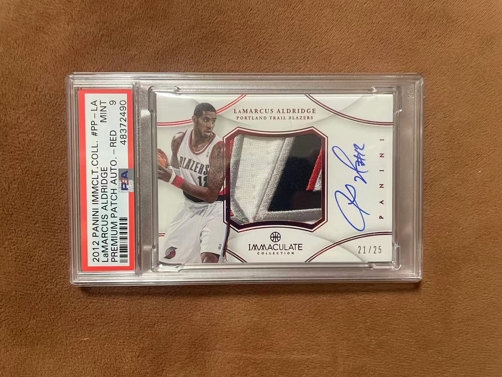 2012-13 Panini Immaculate LaMarcus Aldridge 爱咪咪imm 开拓者 阿尔德里奇 阿德 PPA 卡签 背号 反同背 25编 暴力切割GU落场 PSA9分【z】