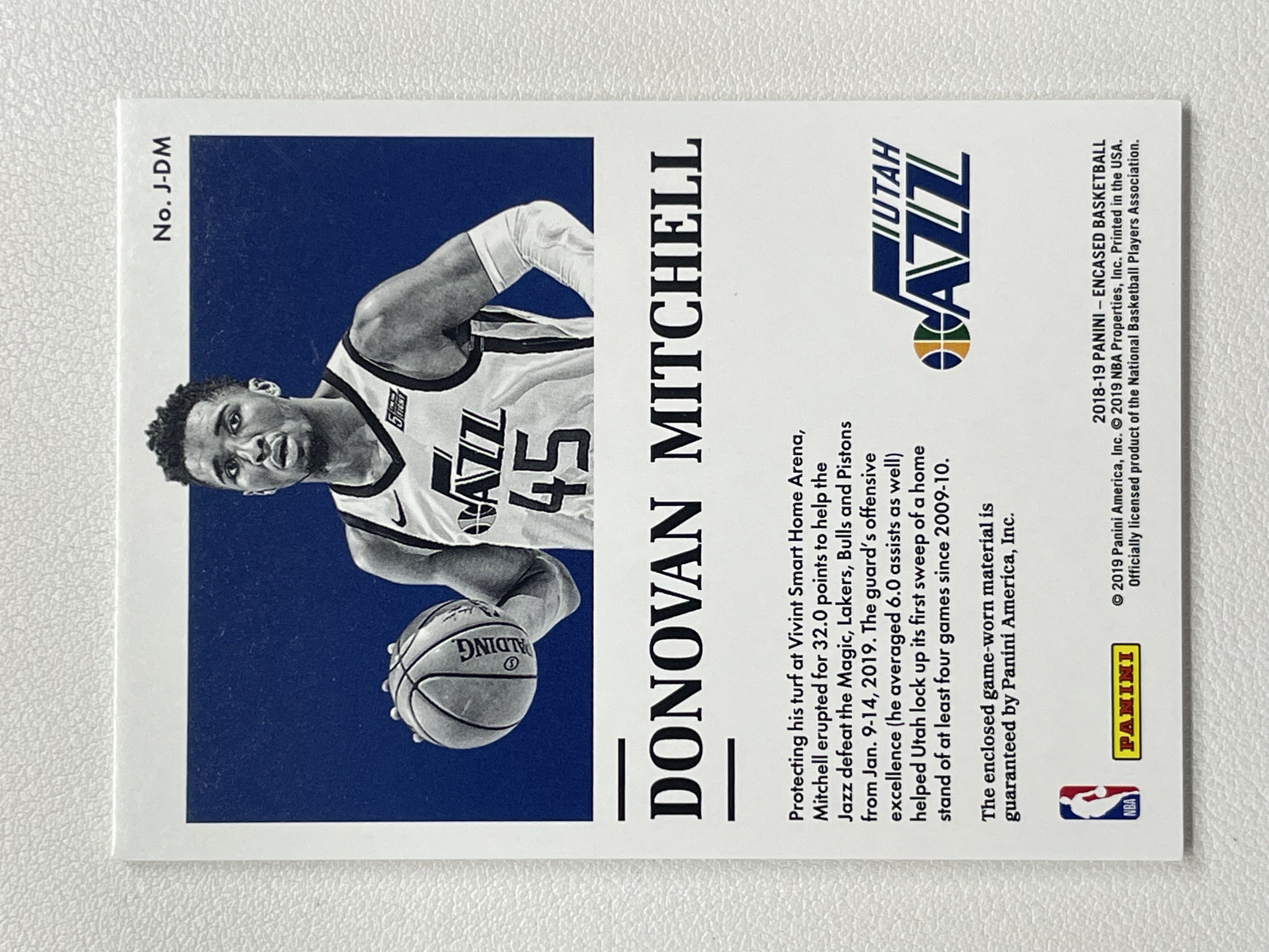 【天秤座拍卖到卡预付85%】2018-19 Encased 云端 爵士 Mitchell 多诺万 米切尔 米球 99编 球衣 gu 亲穿 卡品如图 实卡好看 收藏必备※花儿最美