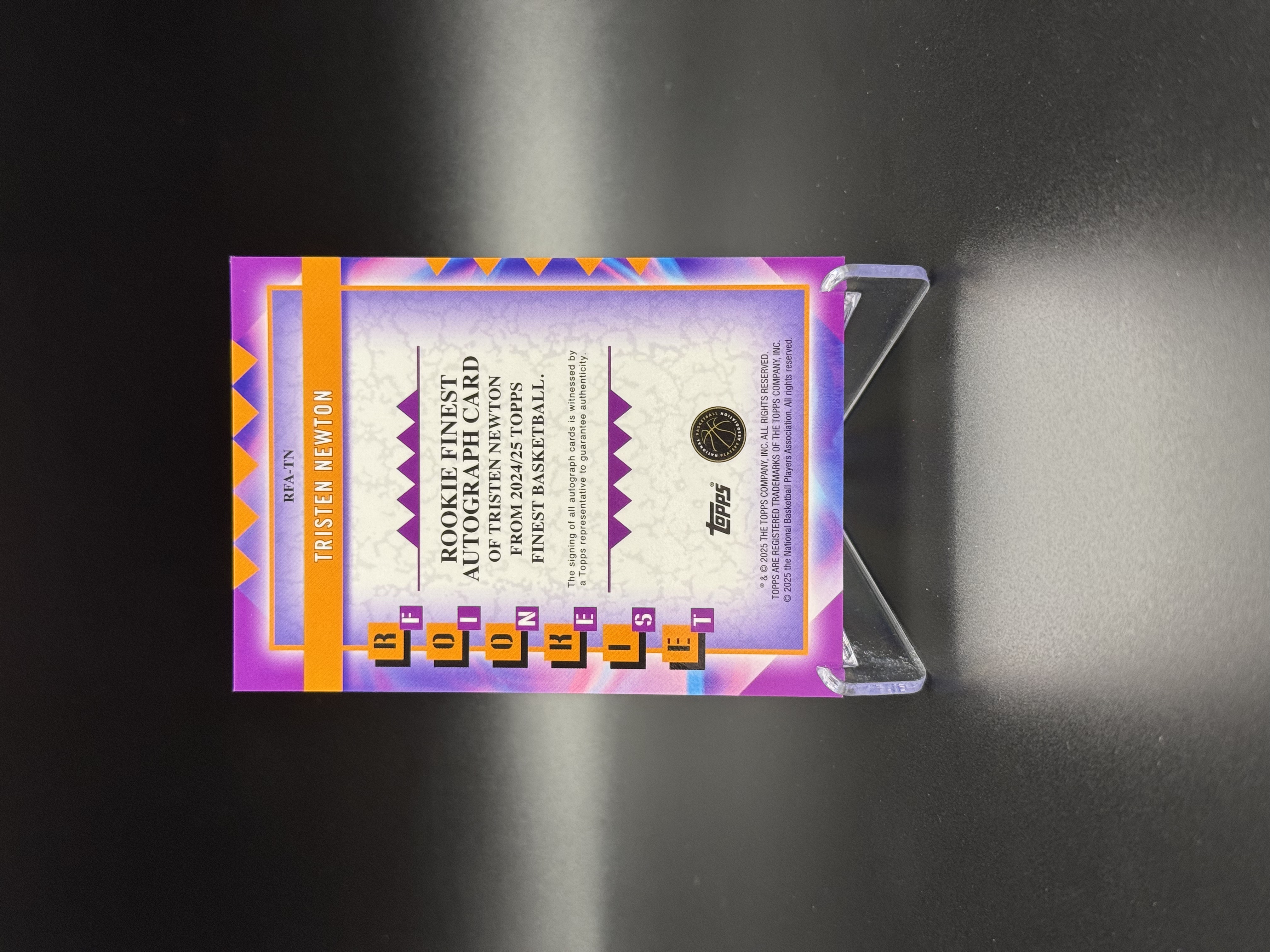 2024-25 Topps Finest Tristen Newton RC 【鲨鱼辣椒 免费代拍】新秀RC 特里斯滕 牛顿 森林狼 新秀签字 银折 专收必备 收藏必备#Tzy