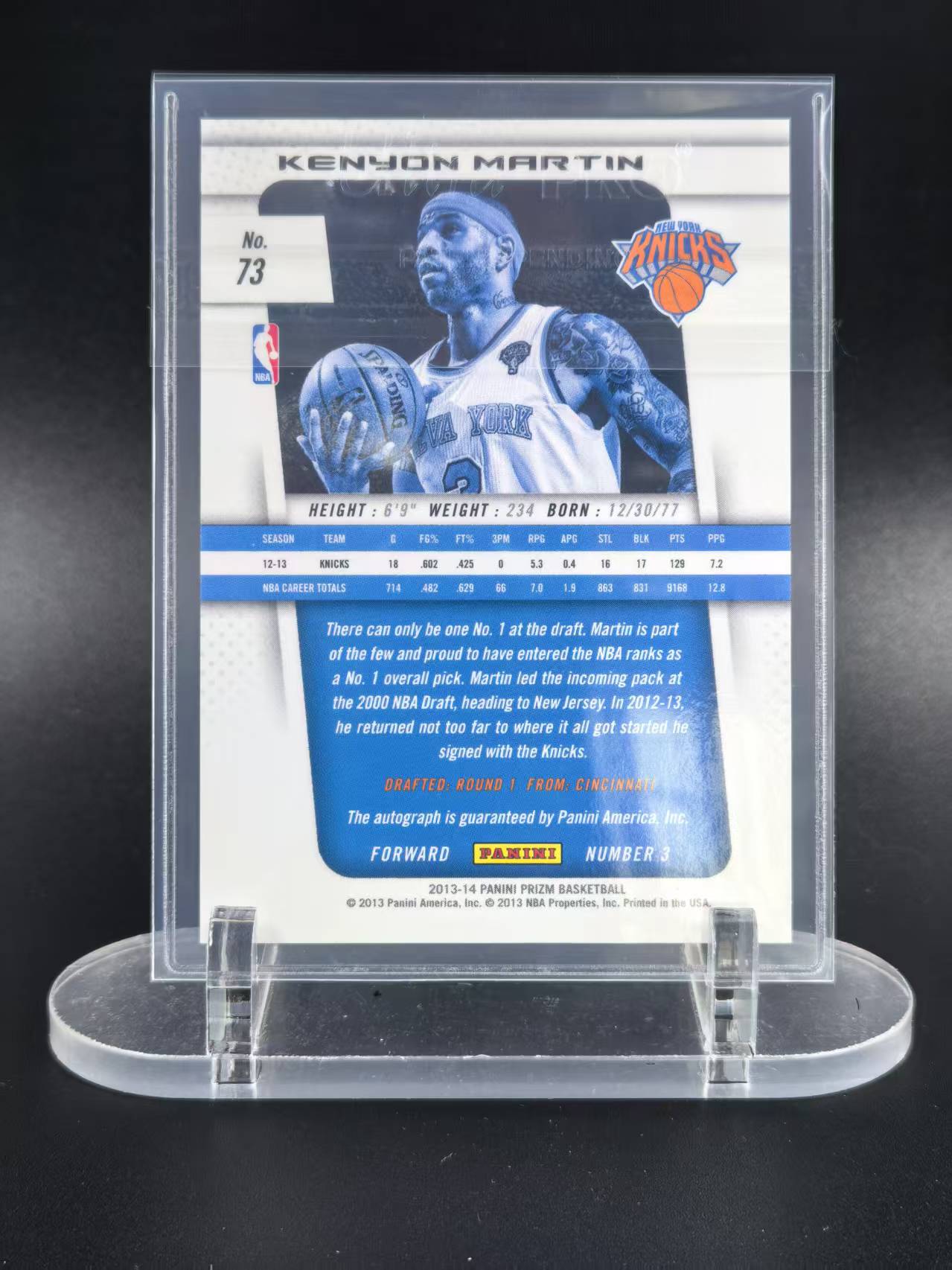 2013-14 Panini Prizm Kenyon Martin #73 肯扬 马丁 尼克斯强力大前 签字
