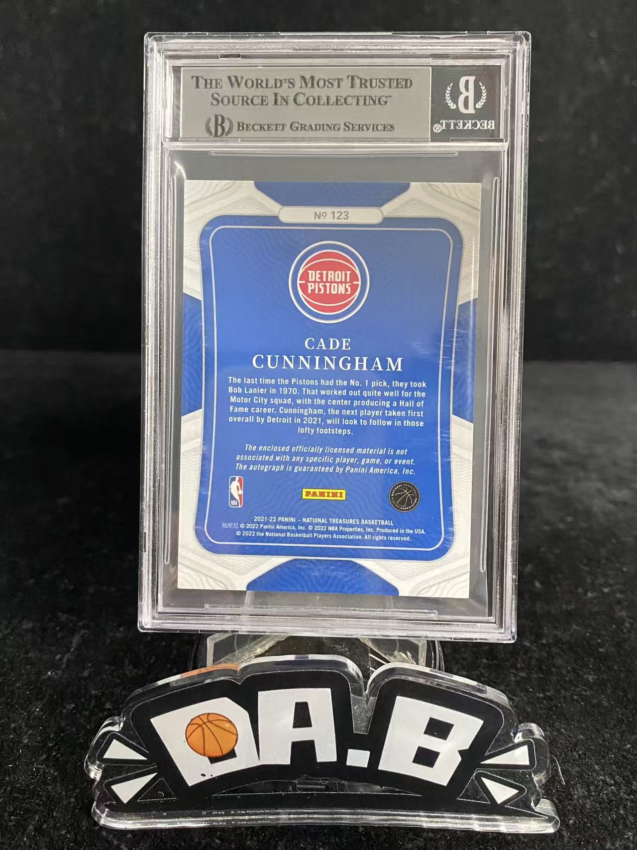 2021 Panini National Treasures Cade Cunningham BGS8.5【大彪】国宝新秀年 活塞 CC凯德坎宁安 康宁汉姆 卡签签字 球衣暴力切割正RPA 99编 赵