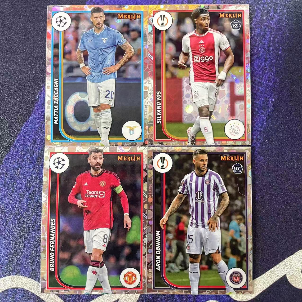 2024 Topps Merlin chrome Bruno Fernandes 欧冠 梅林 复古折 4张lot打包 B费 扎卡尼 新秀RC 沃斯 多努姆 不保卡品【拾艺拍卖】川哥