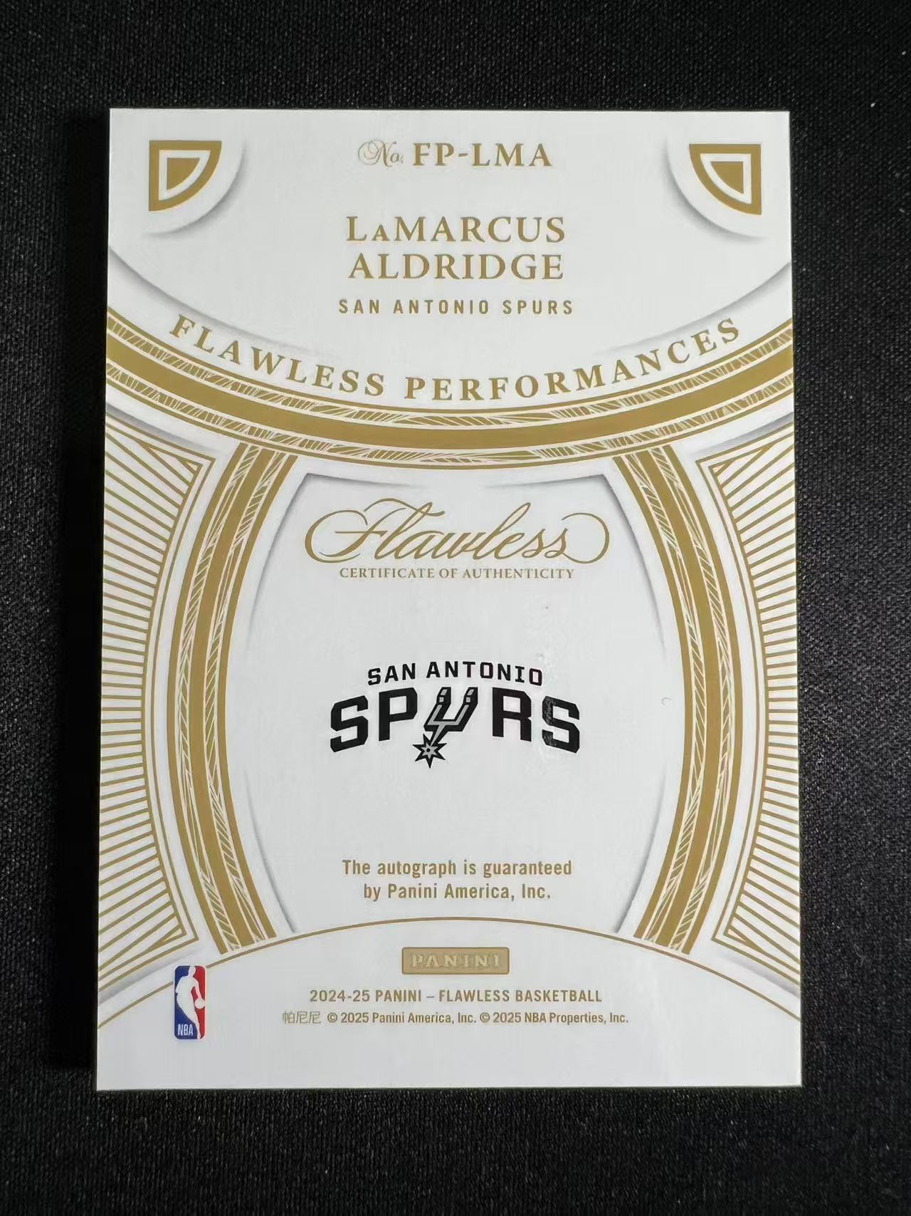 2024-25 Panini Flawless LaMarcus Aldridge 【GT拍卖】拉马库兹 阿尔德里奇 手提系列 8编 专收凑套 卡品如图