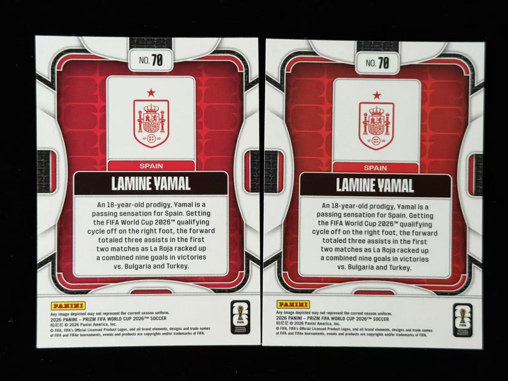 2026 Panini 拉明 亚马尔 西班牙 巴萨 世界杯PZ base 一图打包出售 卡品不保 #KEITH# 724