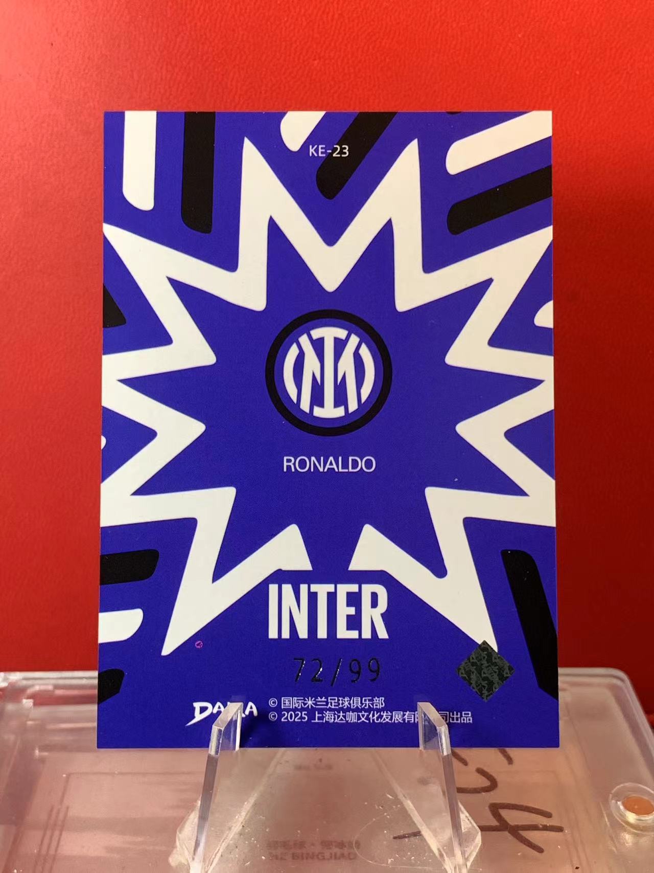 (詹叔代拍)2025 DAKA 国际米兰队盒 Ronaldo 大罗 罗纳尔多 意甲 国际米兰 72/99编 大头肖像特卡 粉折 顺丰寄付 泰山