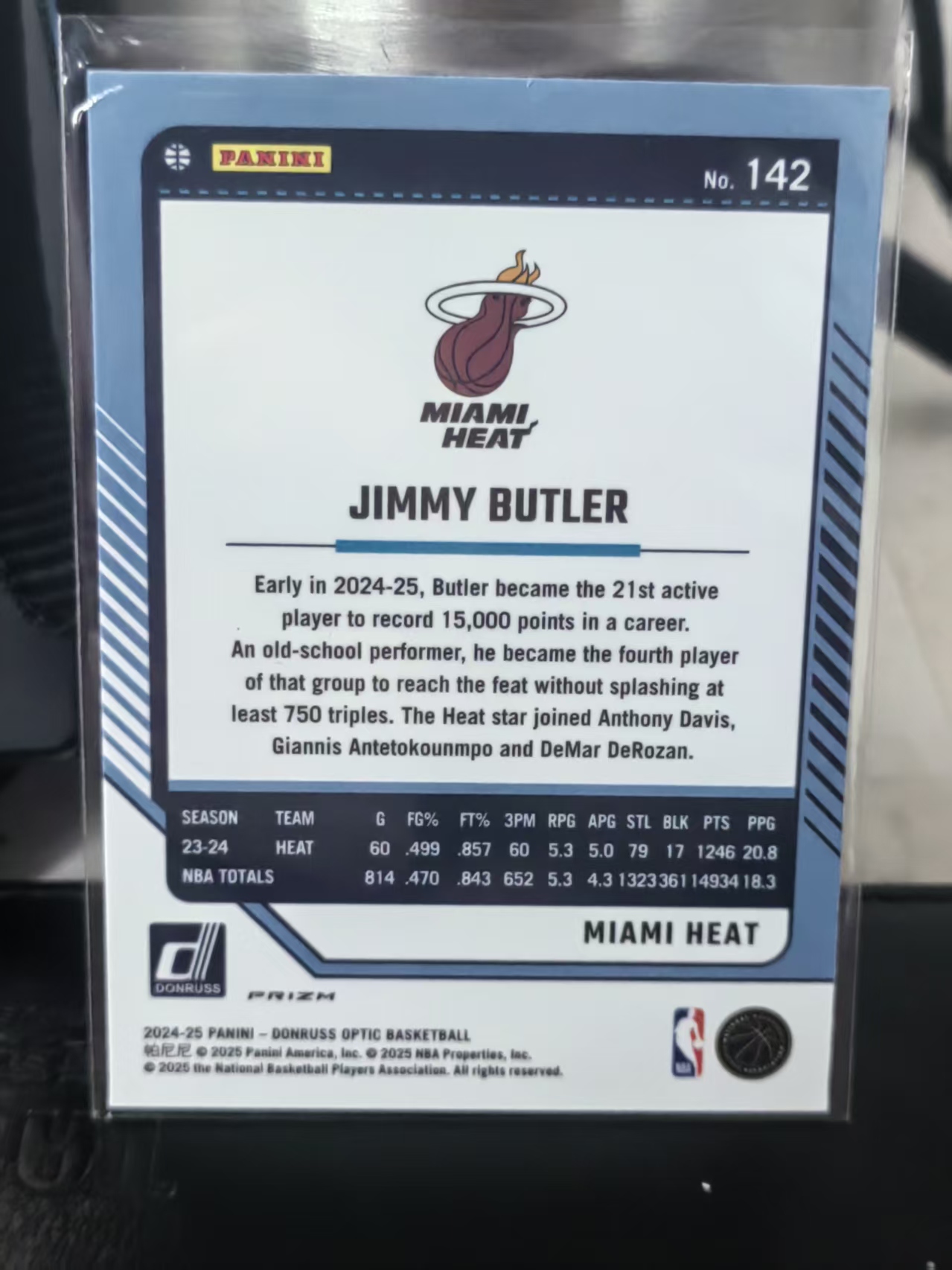 2024-25 Panini Donruss Optic Jimmy Butler 杜蕾斯OP 吉米 巴特勒 热火 紫折 篮 白边白角 不保卡品 卡品如图