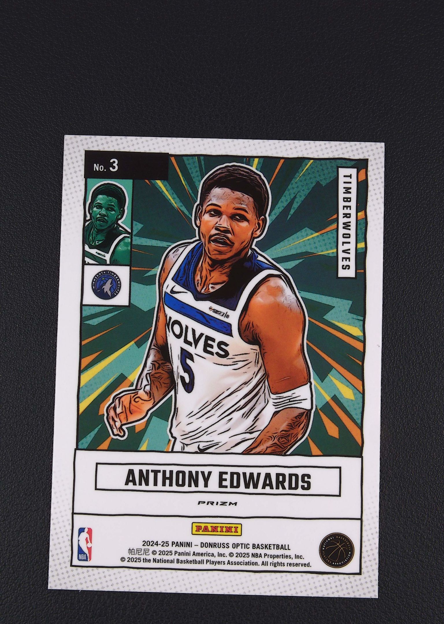 2024-25 Panini Donruss Optic Anthony Edwards 【阿福代卖】 安东尼 爱德华兹 森林狼 漫威特卡 杜蕾斯OP 银折 收藏必备 (行行行)