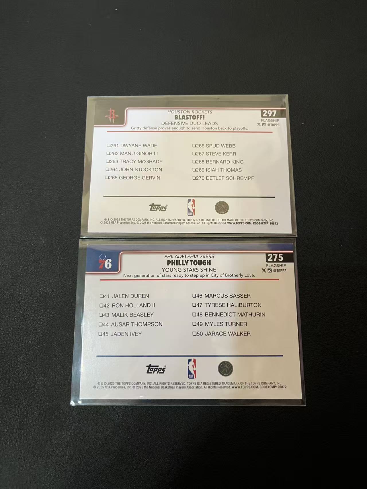 2025 Topps Flagship Amen Thompson 阿门 汤普森 麦凯恩 火箭 76人 队照 银折 卡品如图 龙龙龙