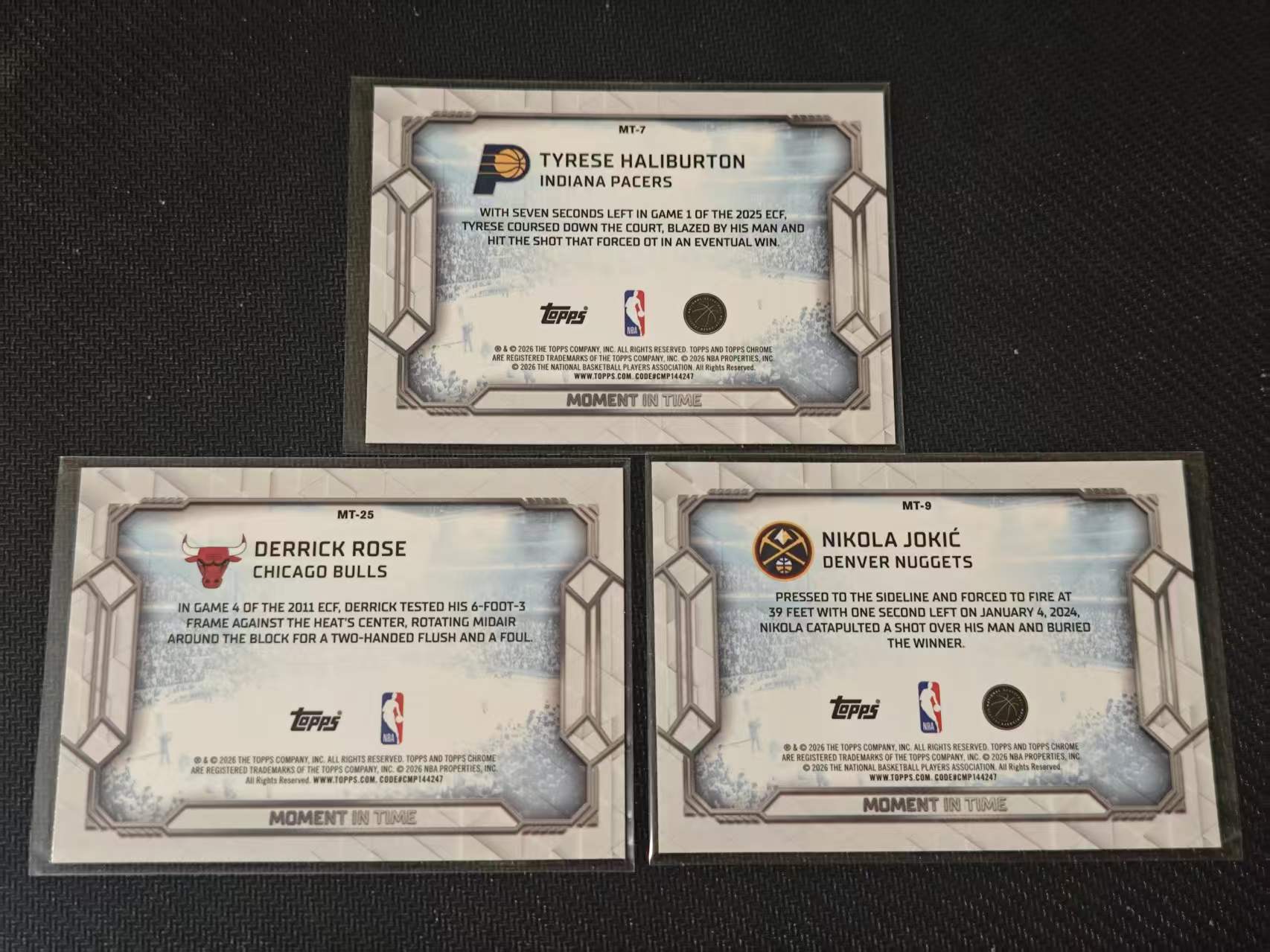 2025-26 Topps Chrome Tyrese Haliburton 【有品代卖】TC Update 泰瑞斯・哈利伯顿,德里克・罗斯,尼古拉・约基奇 时刻特卡 3张打包 收藏必备 卡品如图/刘