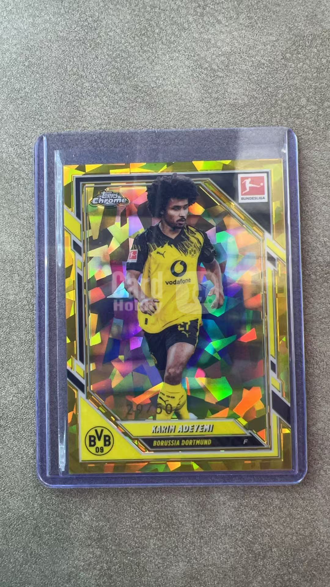 4175【330球星卡实体店代卖】2026 Topps Chrome 德甲 蓝宝石 KARIM ADEYEMI 阿德耶米 多特 金碎冰折 29/50编 仅顺丰寄付(茶水主管)