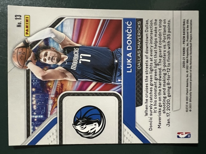 2020-21 Panini Prizm Luka Dončić 卢卡·东契奇 达拉斯独行侠 城市中心特卡 凑套收藏 卡品如图
