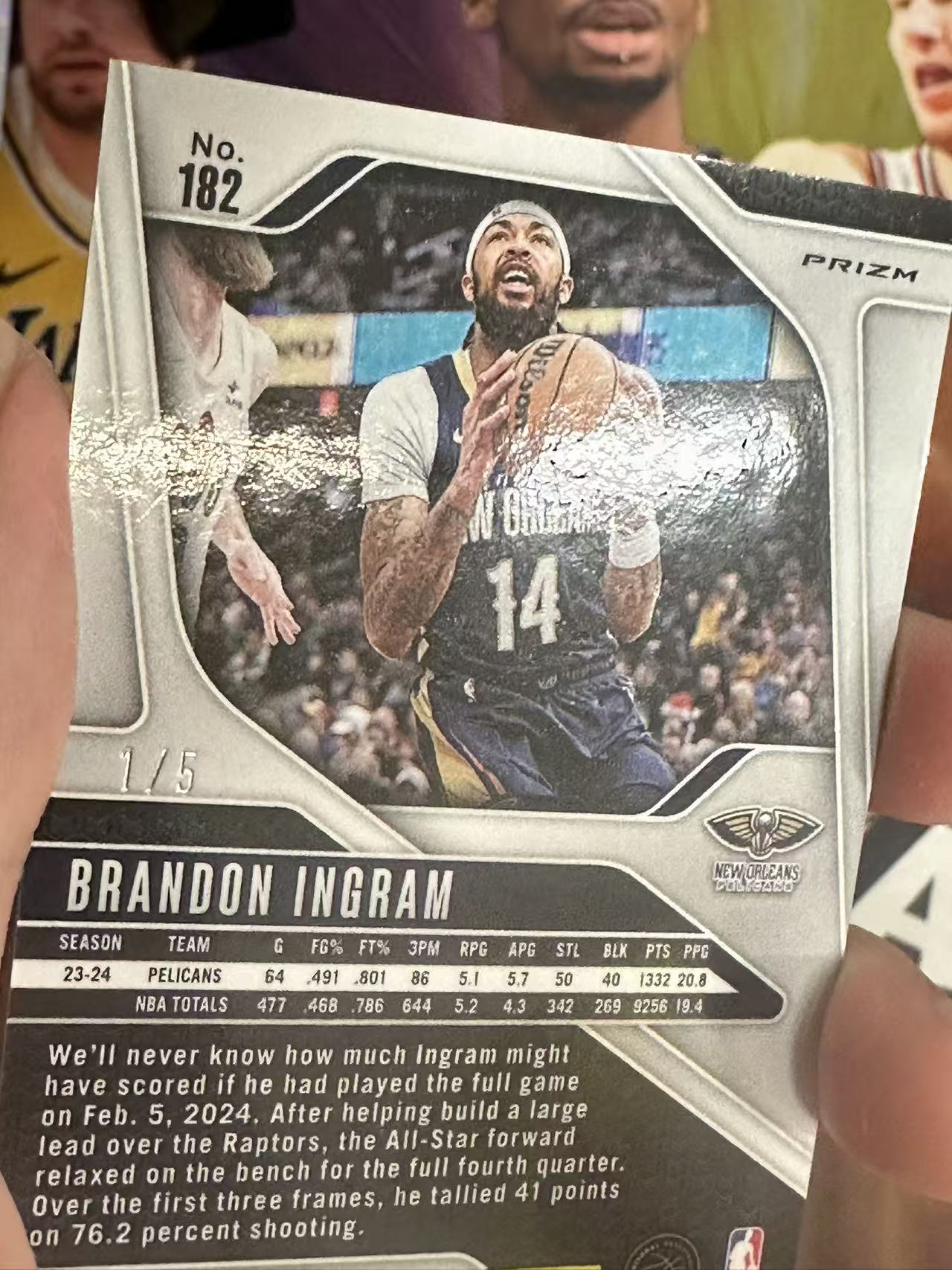 2024-25 Panini Prizm Brandon Ingram 【小猪包代卖】鹈鹕 1/5编 绿shimmer 先行独占 英格拉姆 base 凑套 印刷线如图 llt