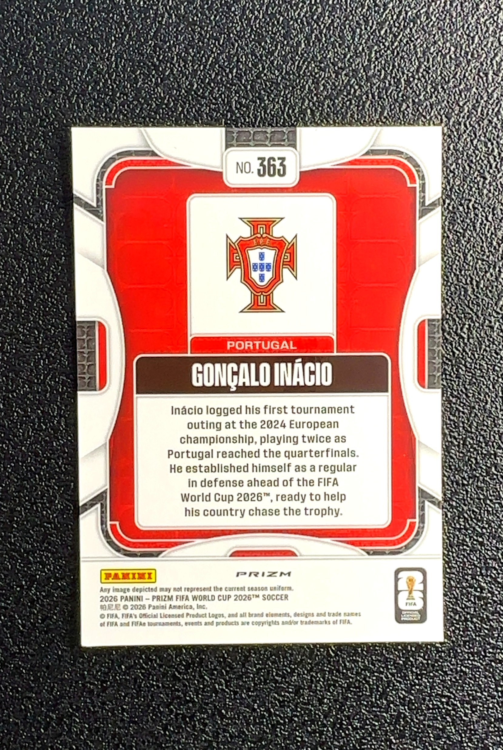 【岛屿拍卖】2026 Panini Prizm Gonçalo Inácio 贡萨洛·因亚乔 银折 折射 卡品如图 高价值 #363 Portugal 葡萄牙 0023#170