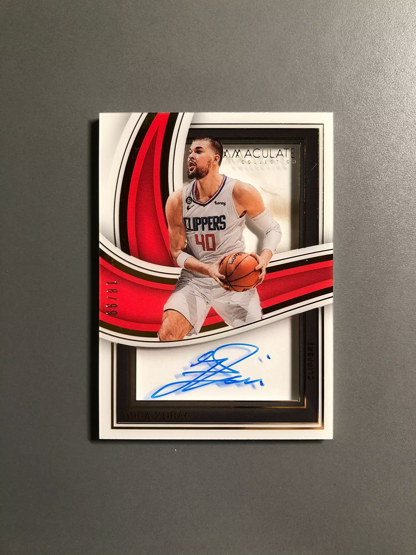 2022-23 Panini Immaculate Ivica Zubac 伊维察·祖巴茨 快船 签字 卡签 镜面 沙盒签 Shadowbox 99编 实卡好看 卡品如图 可累计KH031【诚接代卖】