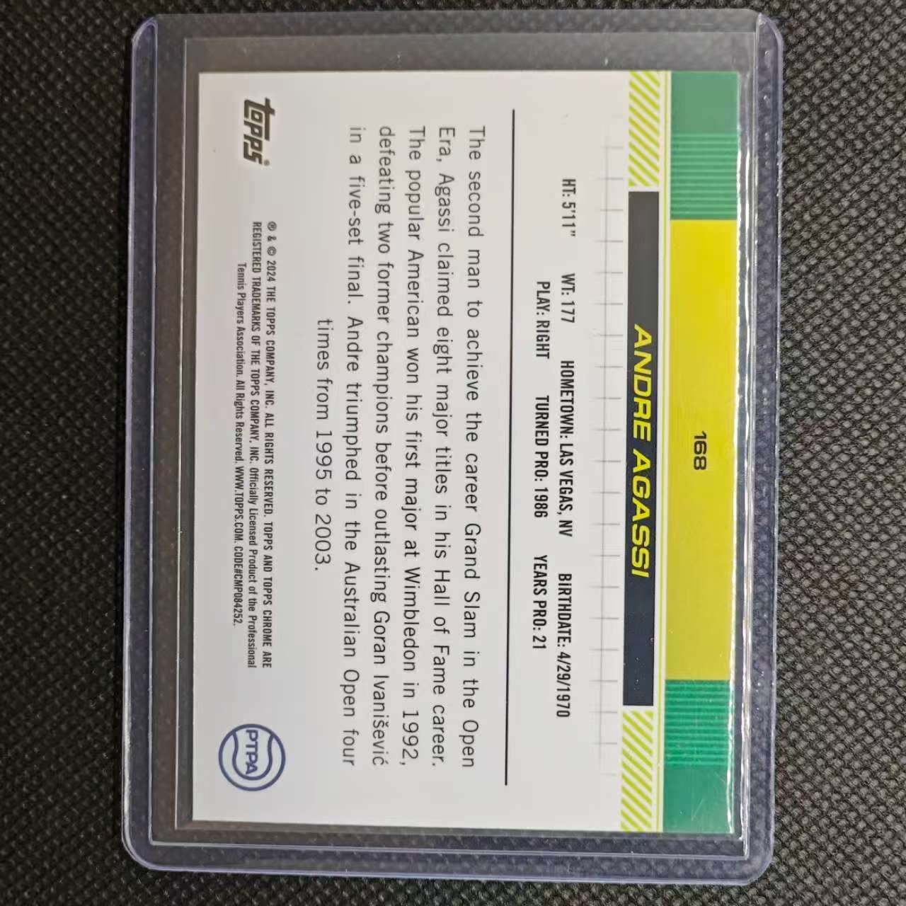 2024 Topps Chrome 安德烈 阿加西 团长#ANDRE AGASSI 网球tc 340/499编 紫折 卡品细节看图