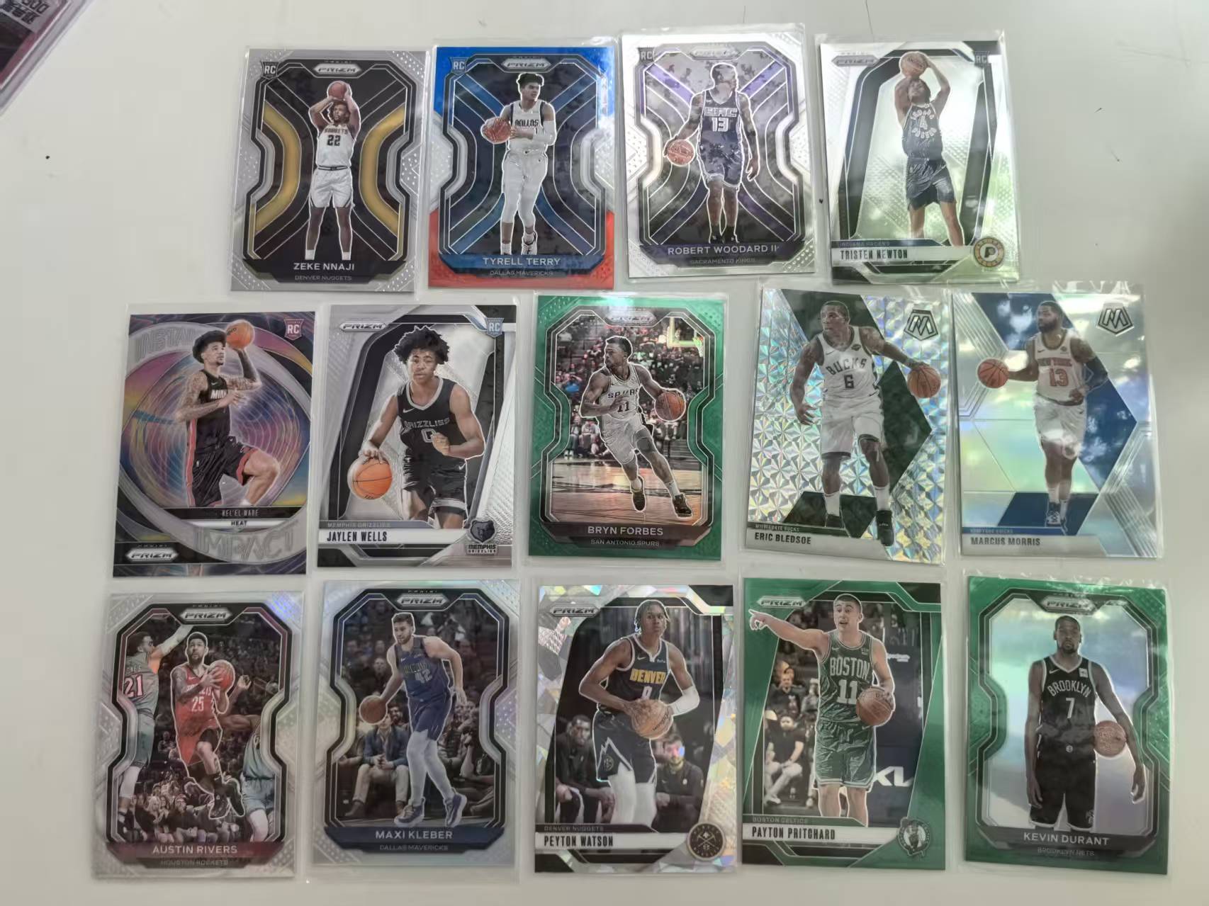2020-21 Panini Prizm Kevin Durant #81 篮网 RC新秀 特里 伍达德 三色折 折射 绿折 【黑魔苏】