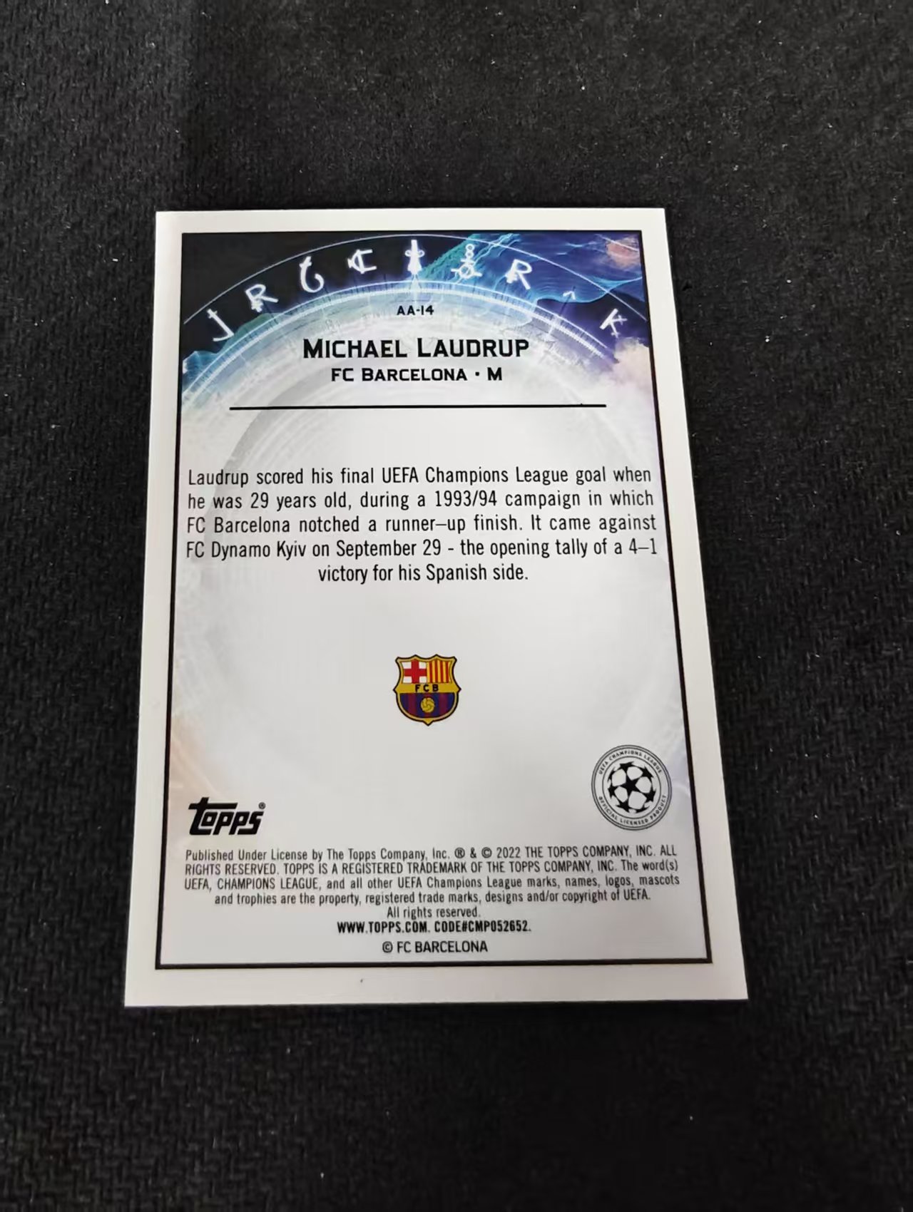 【可合并,不累计】2022 topps Merlin梅林 欧冠 Michael Laudrup 米歇尔 劳德鲁普 皇马 丹麦 巴萨 巫师特卡 不保卡品 介意勿拍