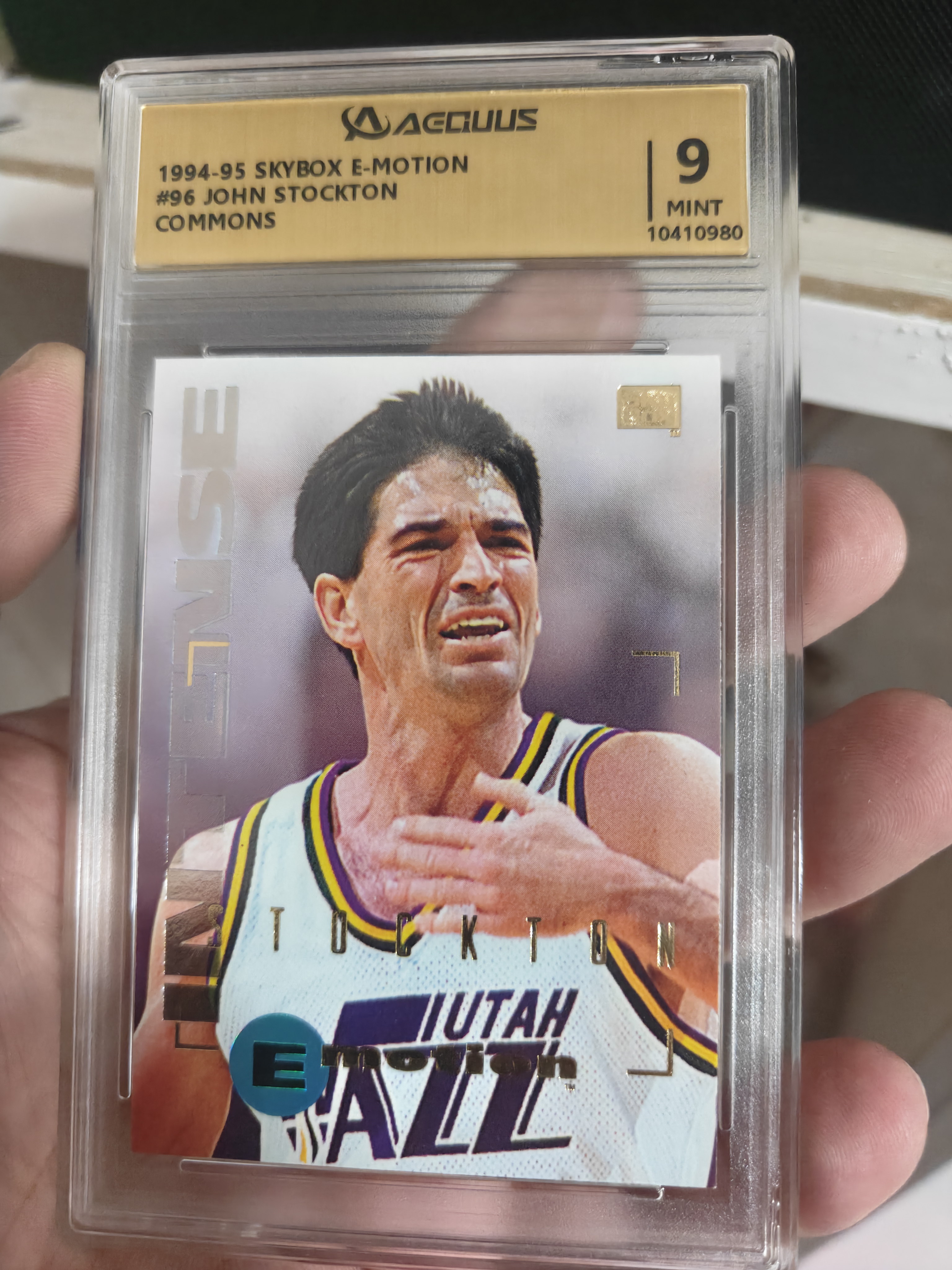 1995 SkyBox E-Motion John Stockton #96 约翰 斯托克顿 emotion 爵士 金标 大比例 大头 凑套必备