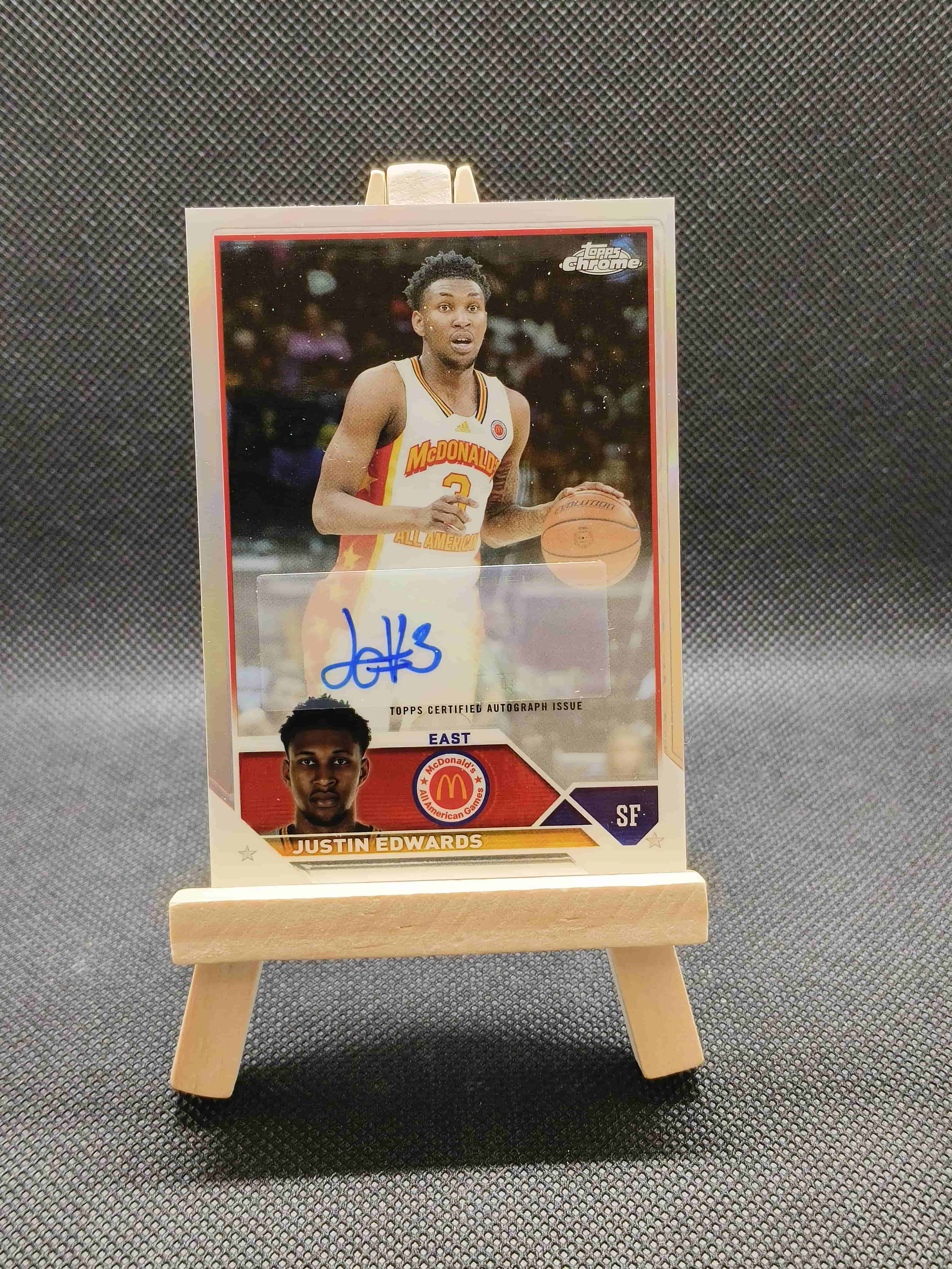 2023 Topps Chrome Justin Edwards 贾斯汀 爱德华兹 签字 新秀rc 76人 Mcdonald's 麦当劳 银折 全美第一小前锋 马克西队友 未来可期 投资收藏必备