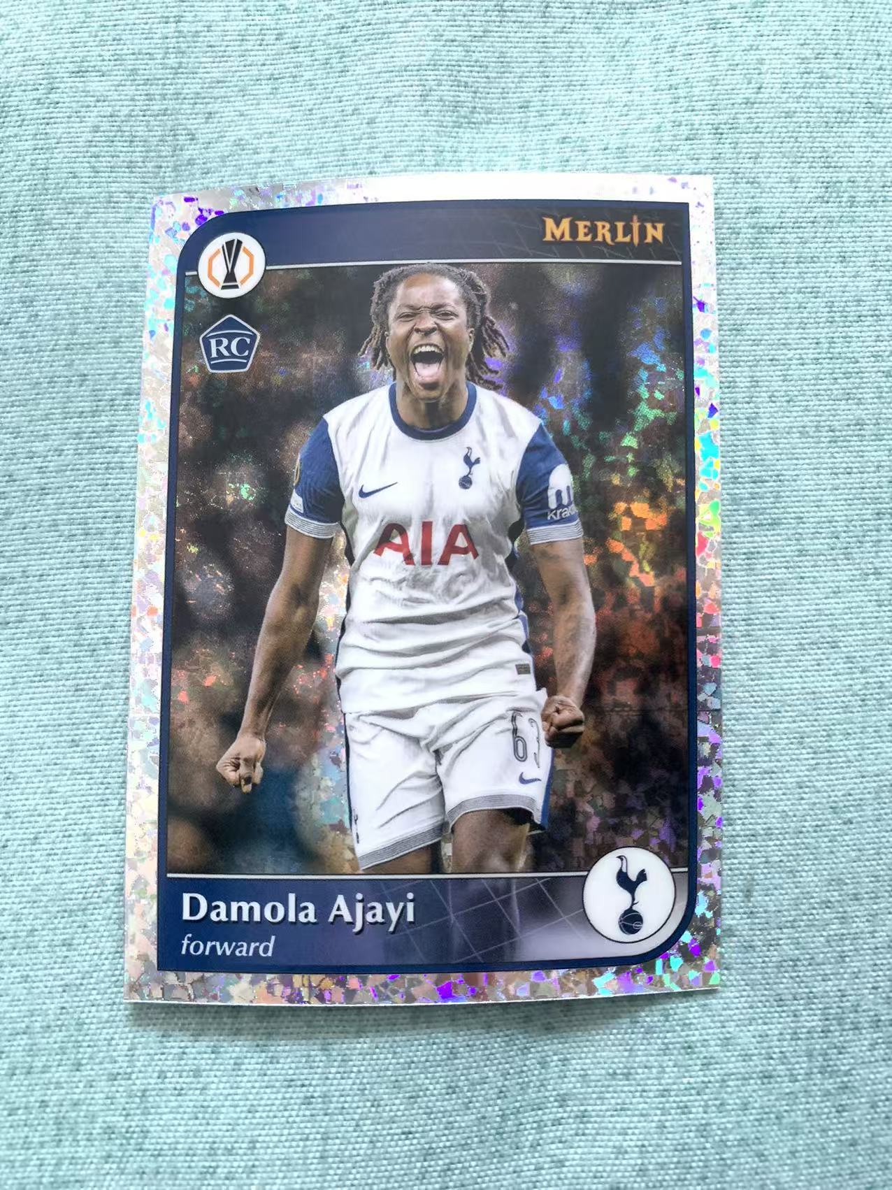 2025 Topps Merlin Damola Ajayi RC 欧冠 梅林 热刺 达莫拉 阿贾伊 新秀 银碎点折 卡品如图 旺旺