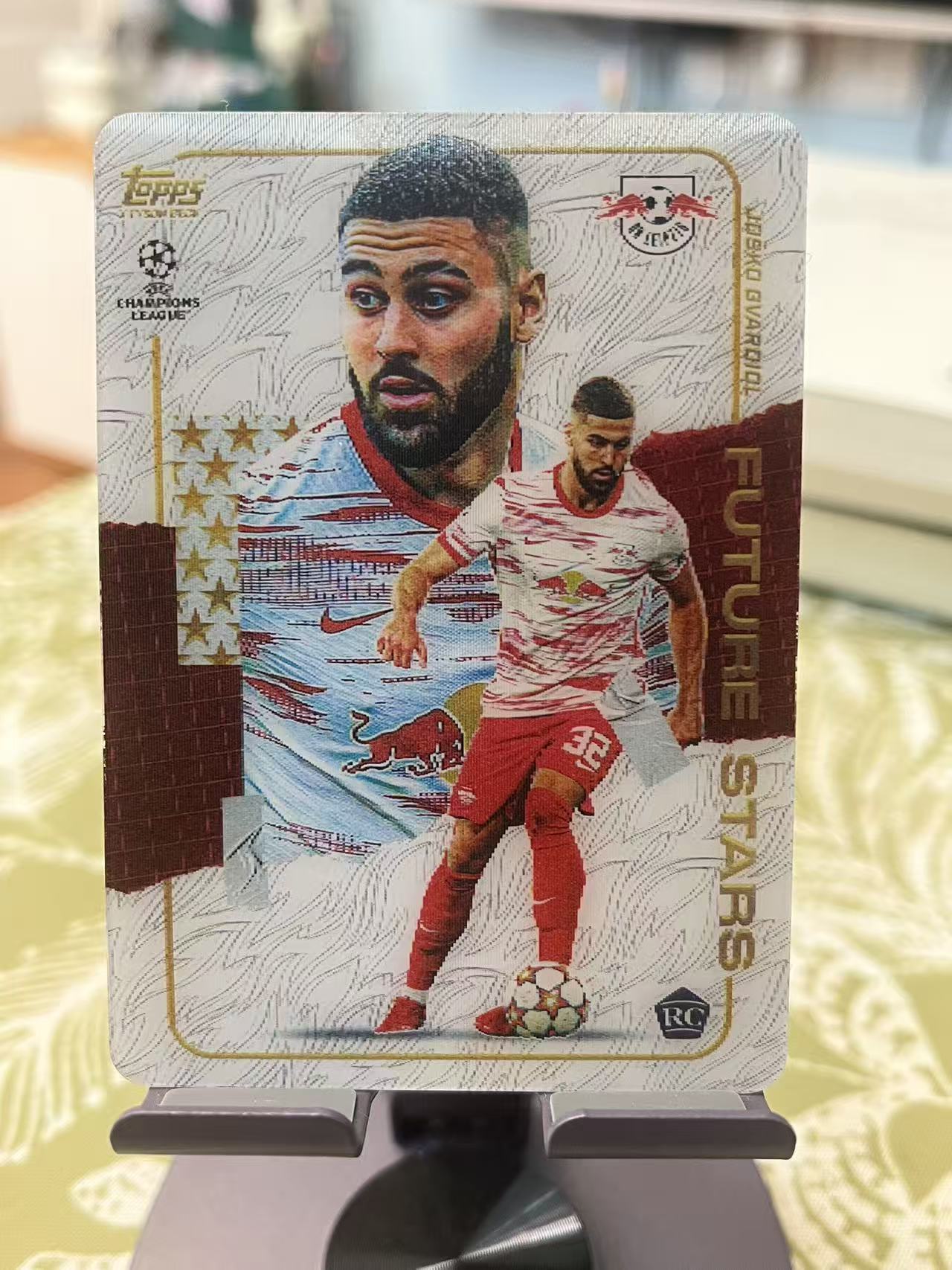 2021 Topps UEFA Champions League 格瓦迪奥尔 RC 【3D光栅效果 FUTURE STAR特卡 欧冠系列】 莱比锡红牛 曼城 新秀 #405