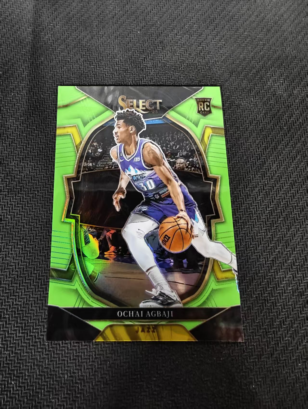 【汽水拍卖】2022-23 Panini Select Ochai Agbaji 奥柴 阿巴基 爵士 RC 新秀 绿折 75编 微瑕如图