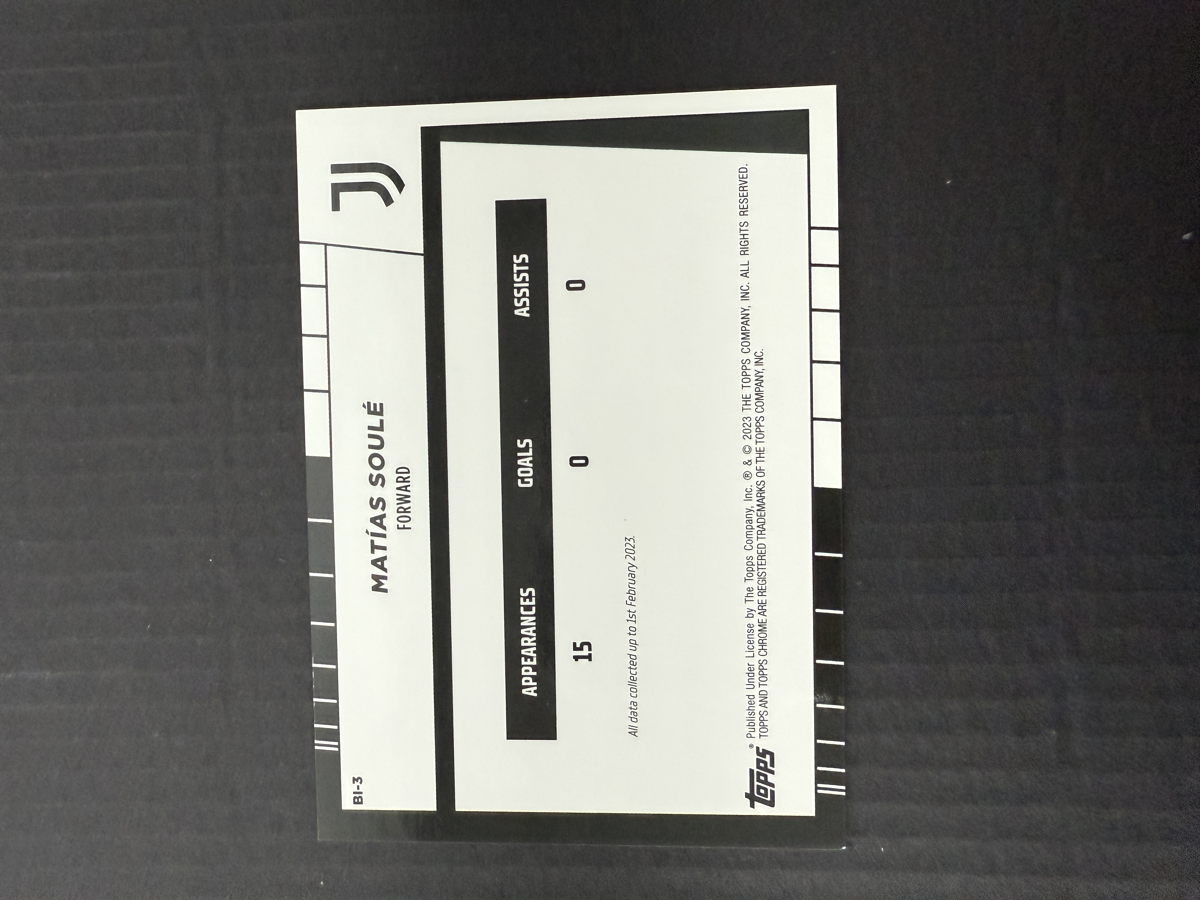 【GOAT山羊拍卖】D哥 2023-24赛季 topps chrome尤文图斯队盒系列 索尔 soule 新秀橙折特卡 /25 低编 尤文图斯 品相如图