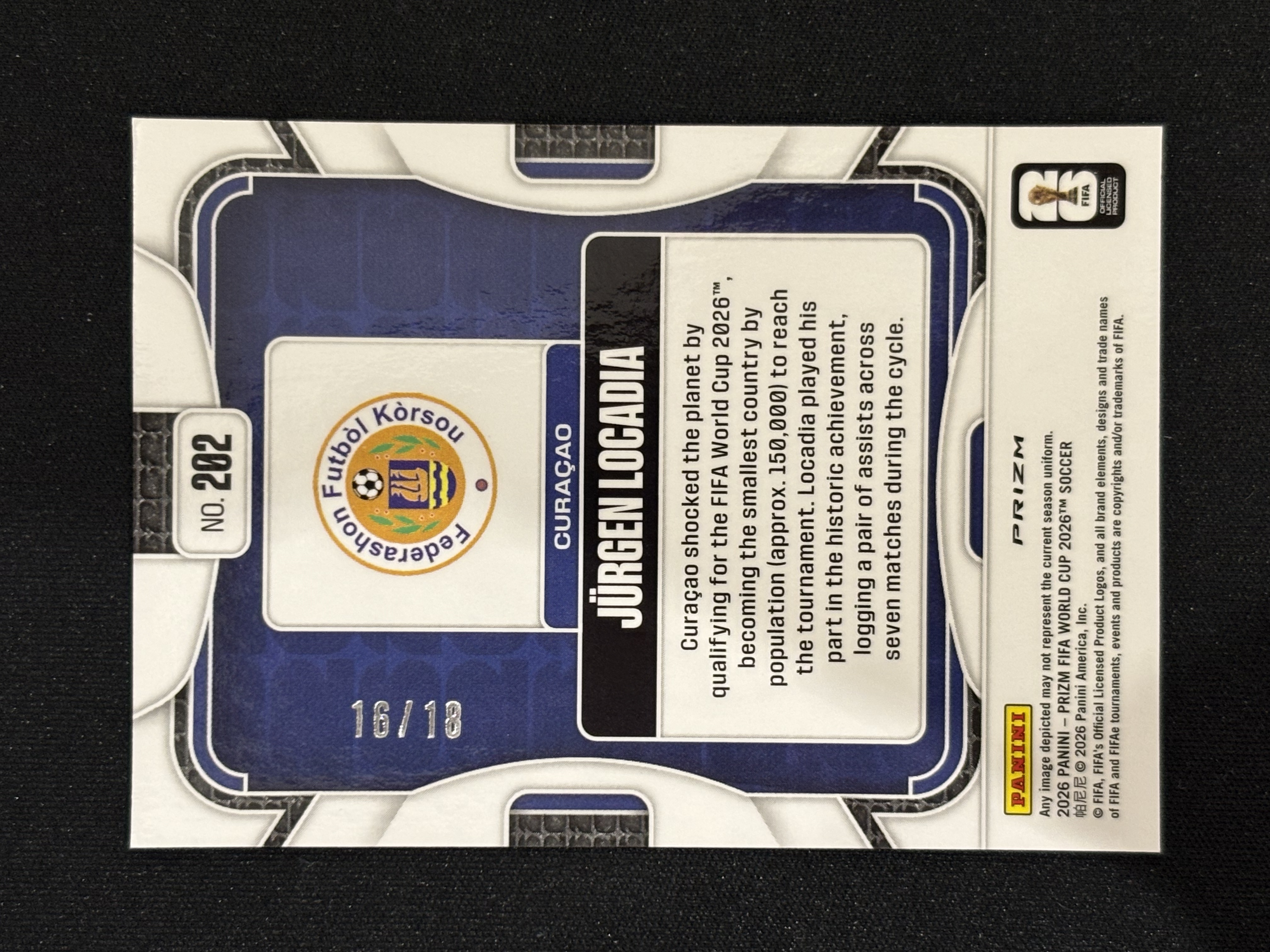 2026 Panini Prizm World Cup Jurgen Locadia FIFA 世界杯 卢卡迪亚 国际独占 莲花圈圈折 16/18编 瑕疵如图 - #9-1