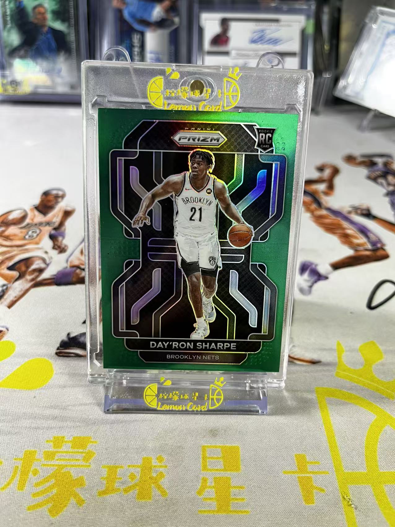 2021-22 Panini Prizm DayRon Sharpe 【柠檬球星卡拍卖】篮网 戴龙 夏普 新秀 RC 绿折 折射 pz 微瑕如图 #不语