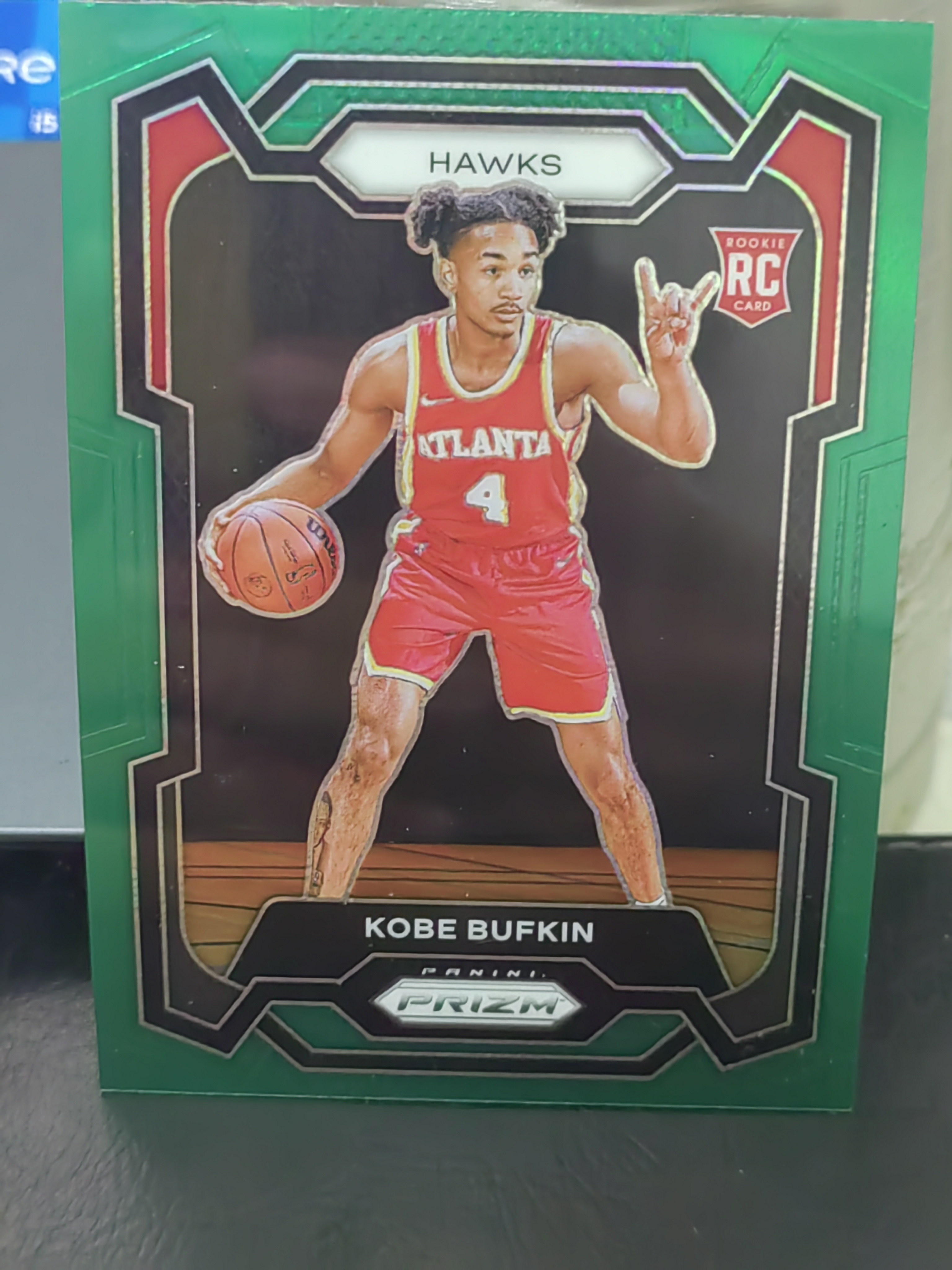 2023-24 Panini Prizm Kobe Bufkin RC PZ 绿折 新秀 科比巴夫金 老鹰 篮 白边白角 不保卡品 卡品如图