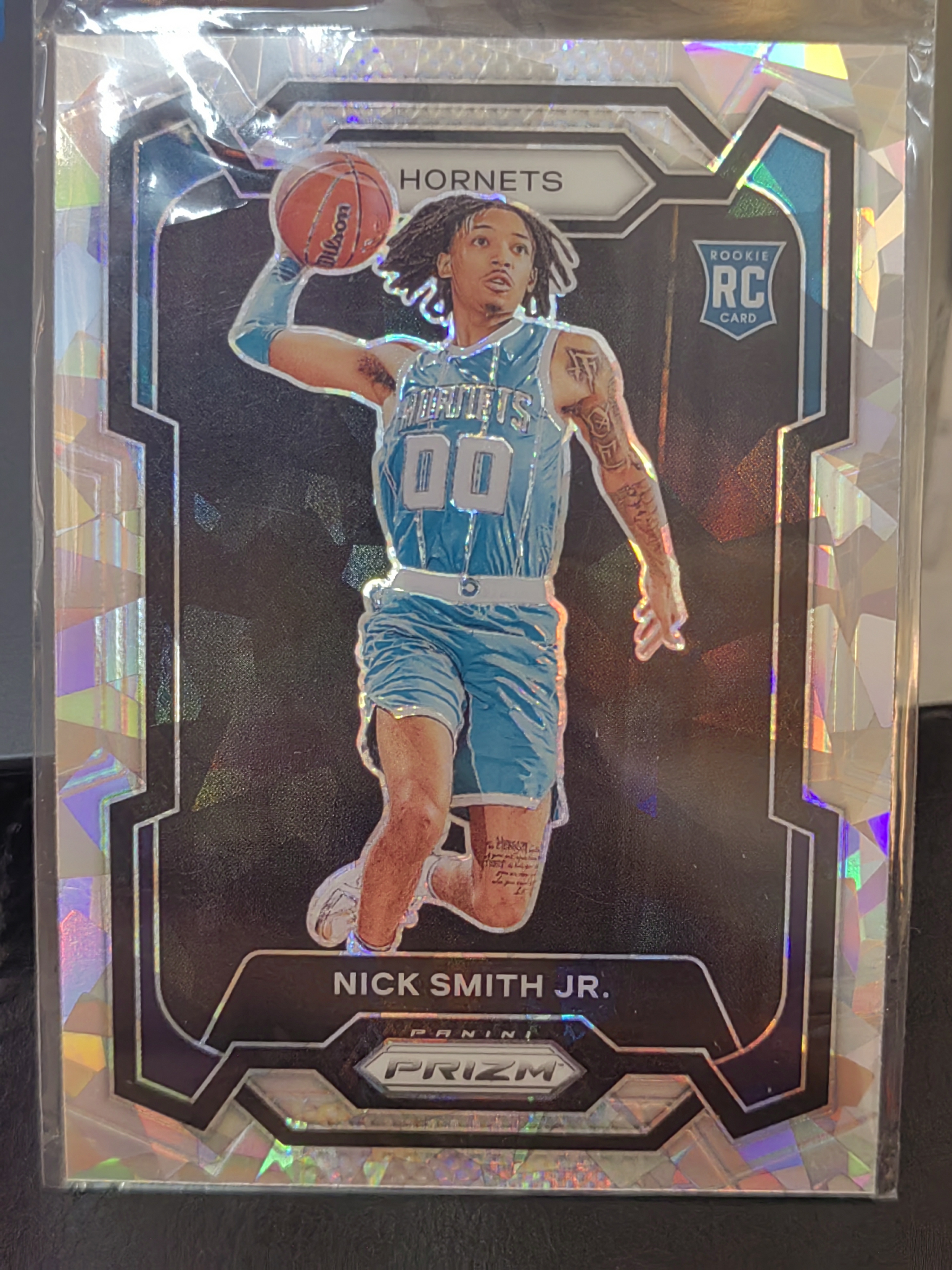 2023-24 Panini Prizm Nick Smith Jr. RC PZ 白碎冰折 小尼克史密斯 黄蜂 篮 白边白角 不保卡品 卡品如图